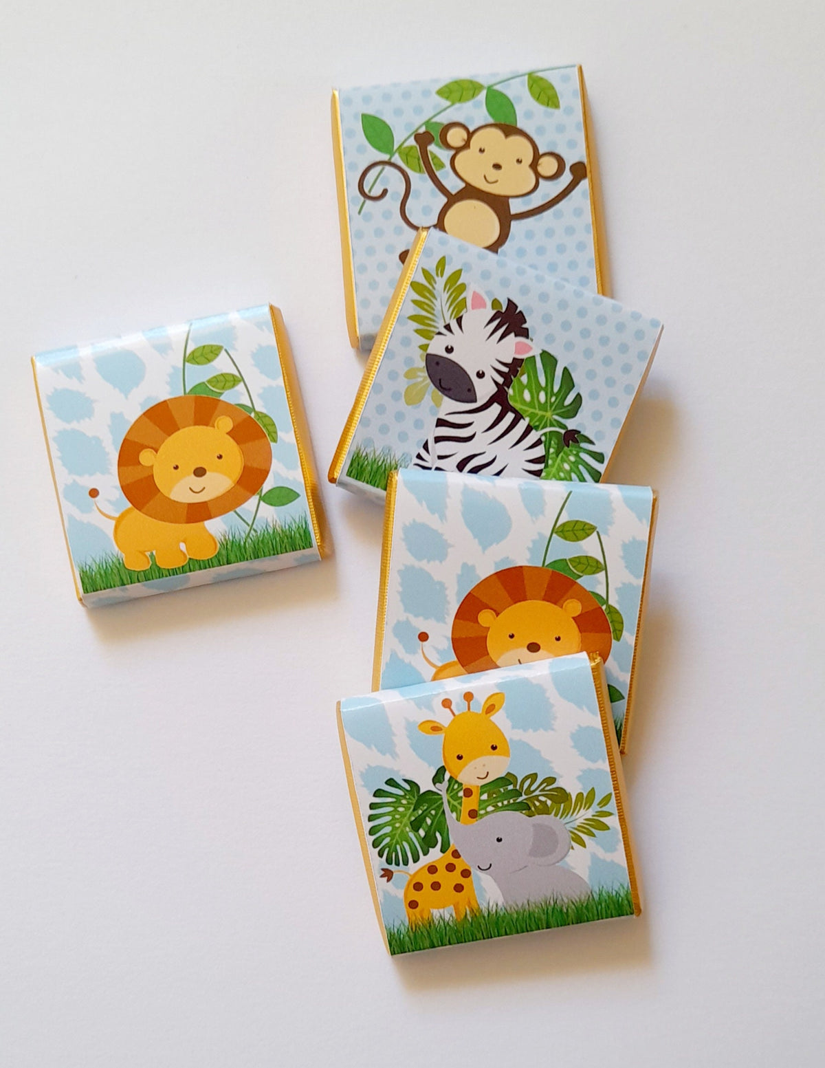 Personalised Safari Chocolate Favors – Jungle Animal Birthday Treats, Baby Shower Bag Filler