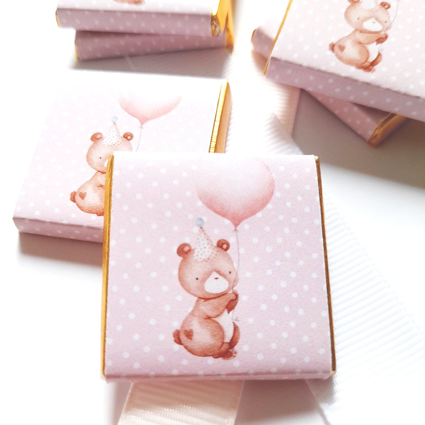 Personalised 1st Birthday Party Favours – Baby Bear Girl Treats