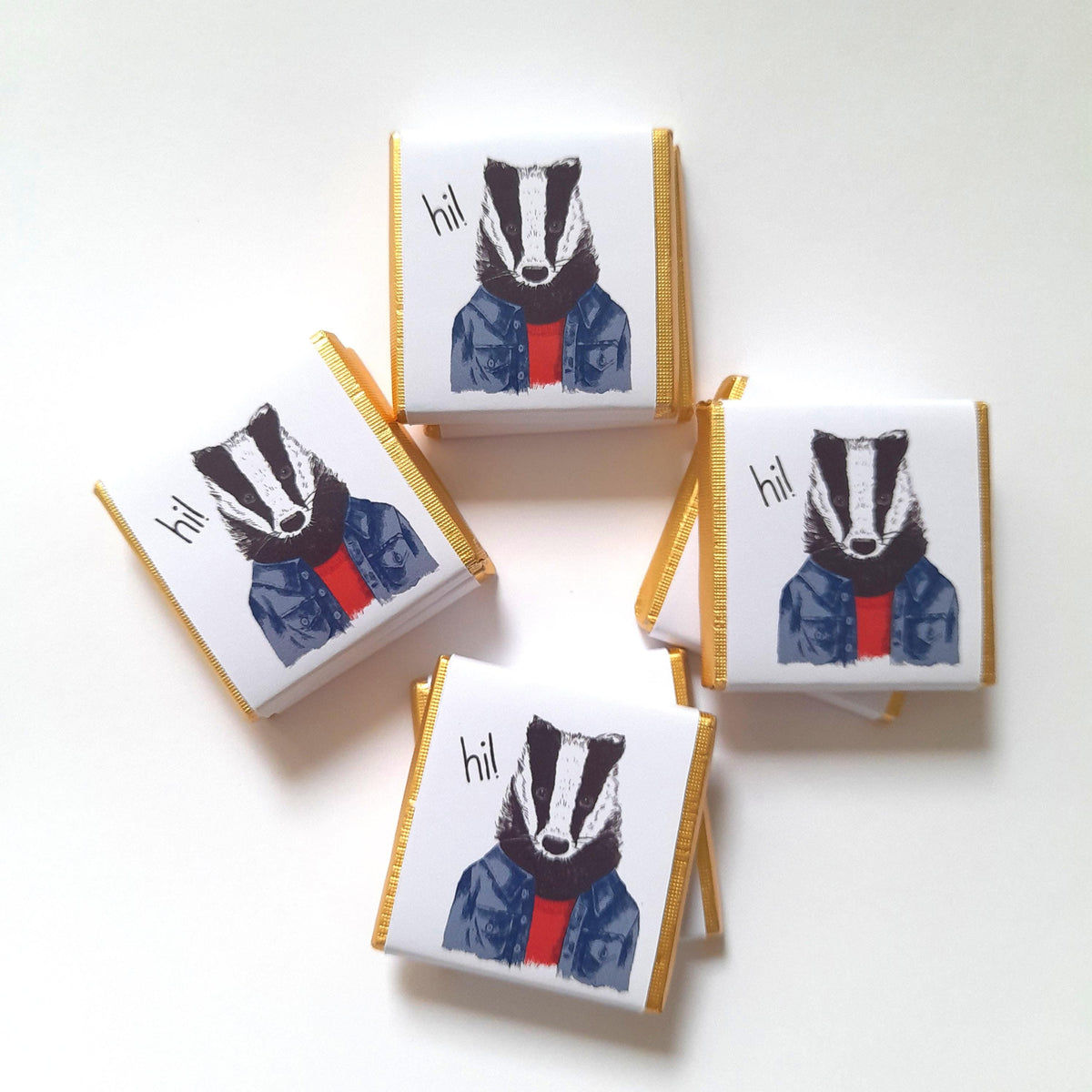 Personalised Badger Chocolate Favours – British Wildlife Birthday Treats