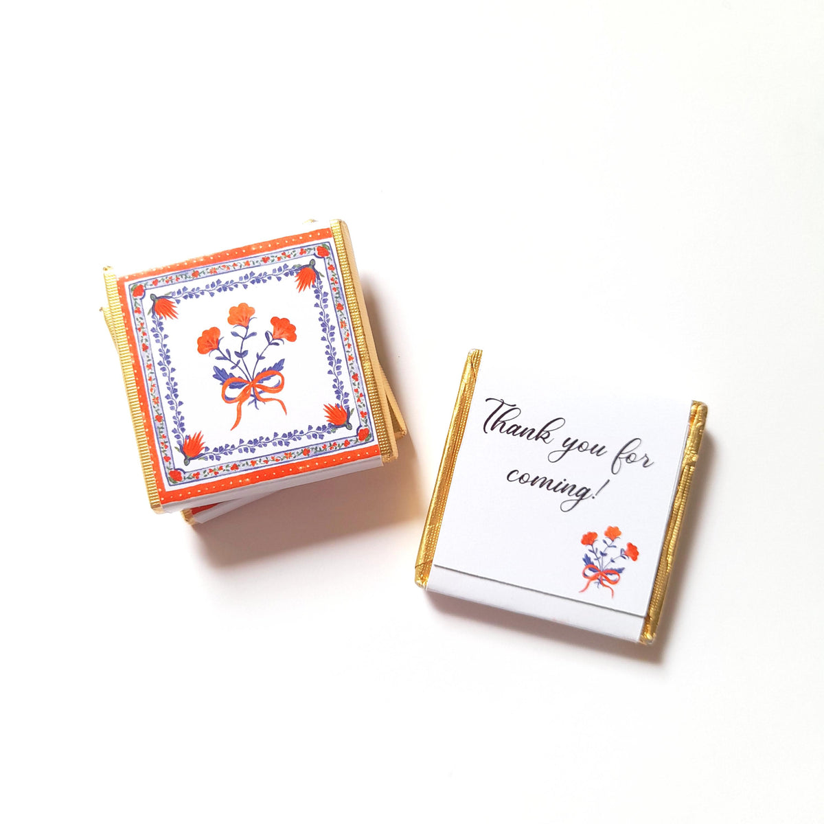 Personalised Thank You Party Favours – Red Floral Birthday Treats