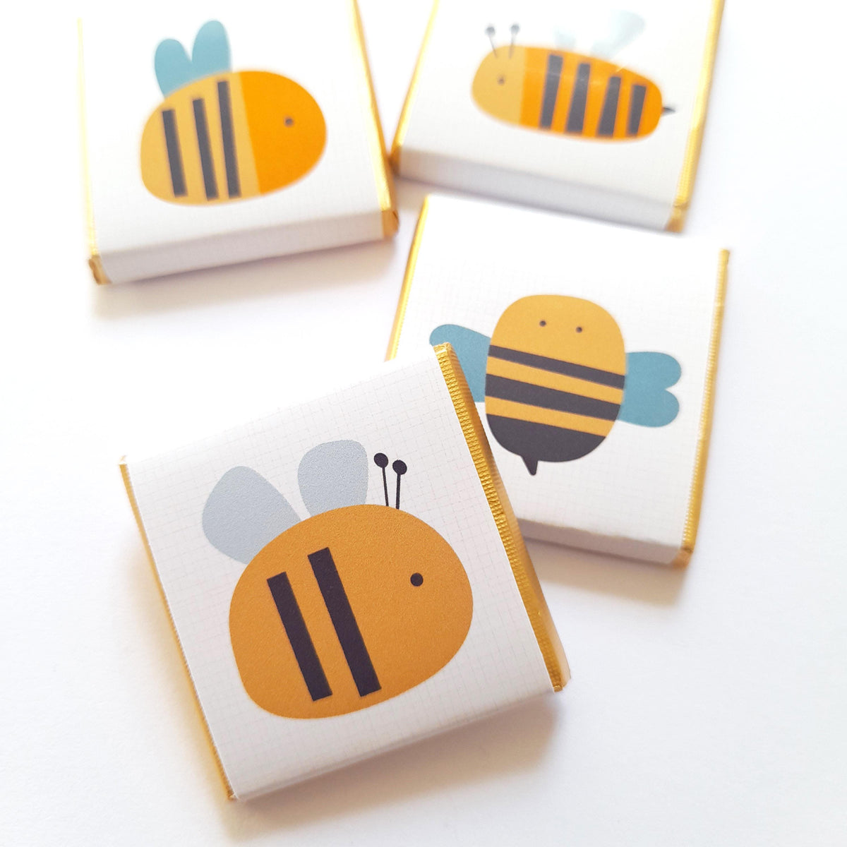 Personalised Bumblebee Chocolate Favours – Custom Bee Birthday Party Treats