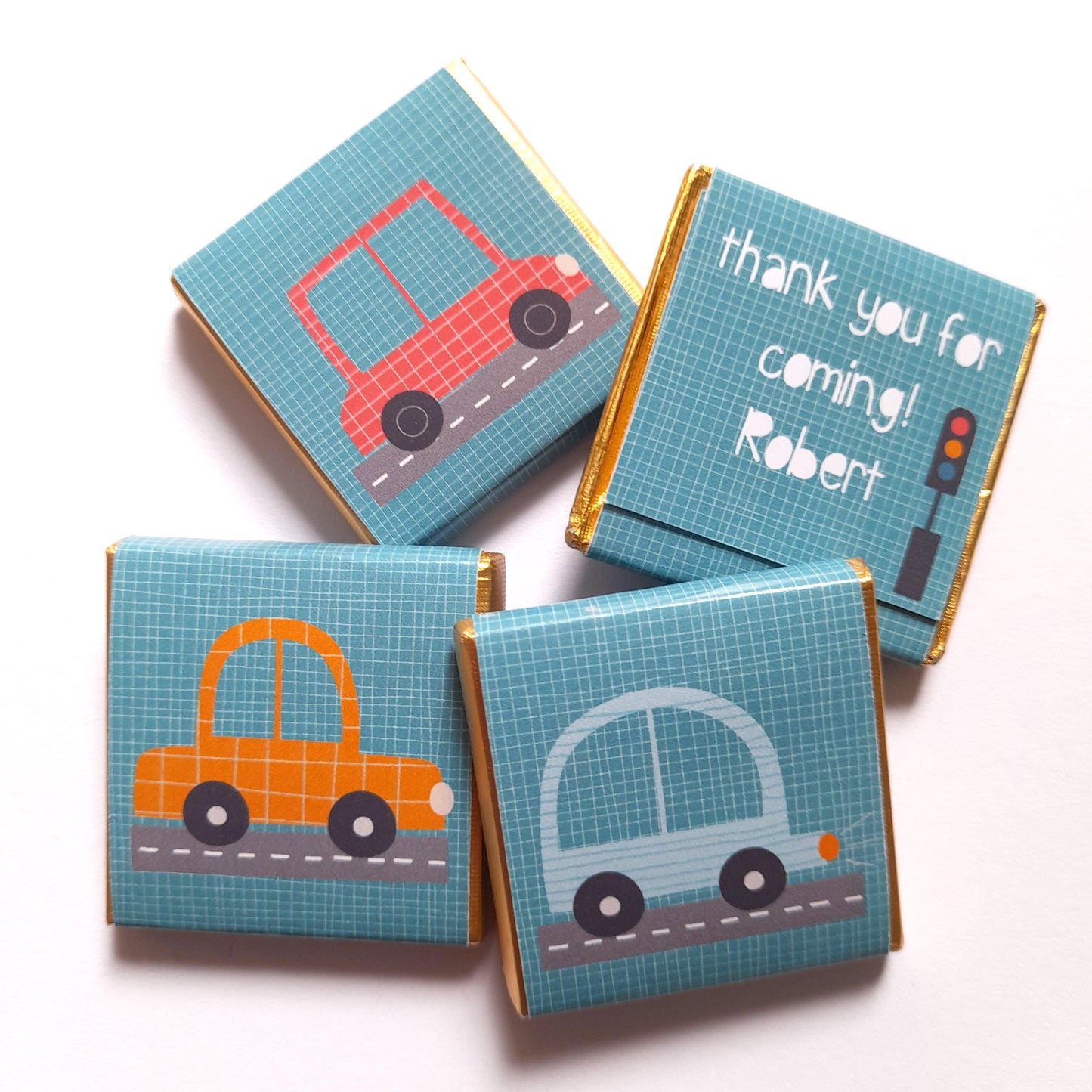 Personalised Little Cars Chocolates – Birthday Party Favours, Guest Gifts