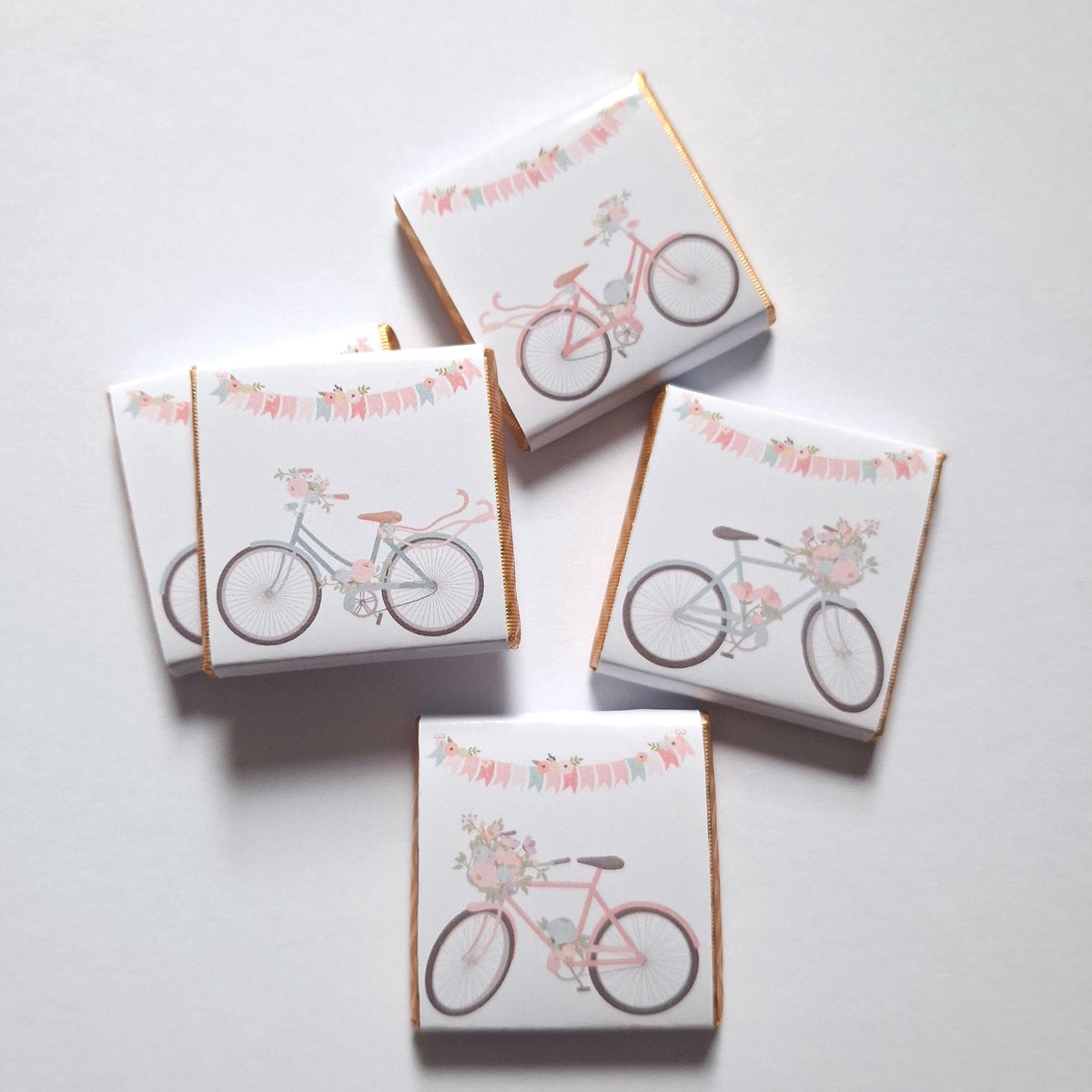 Personalised Floral Bicycle Chocolates – Spring Garden Party Favours