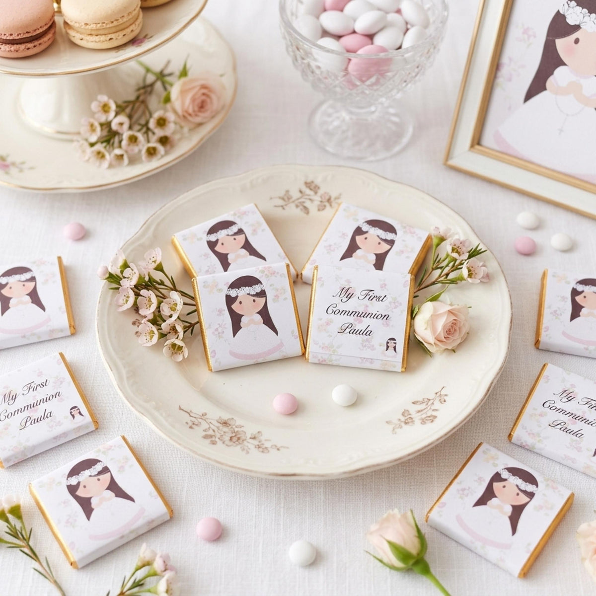 Personalised First Holy Communion Chocolates – Custom Religious Guest Favours