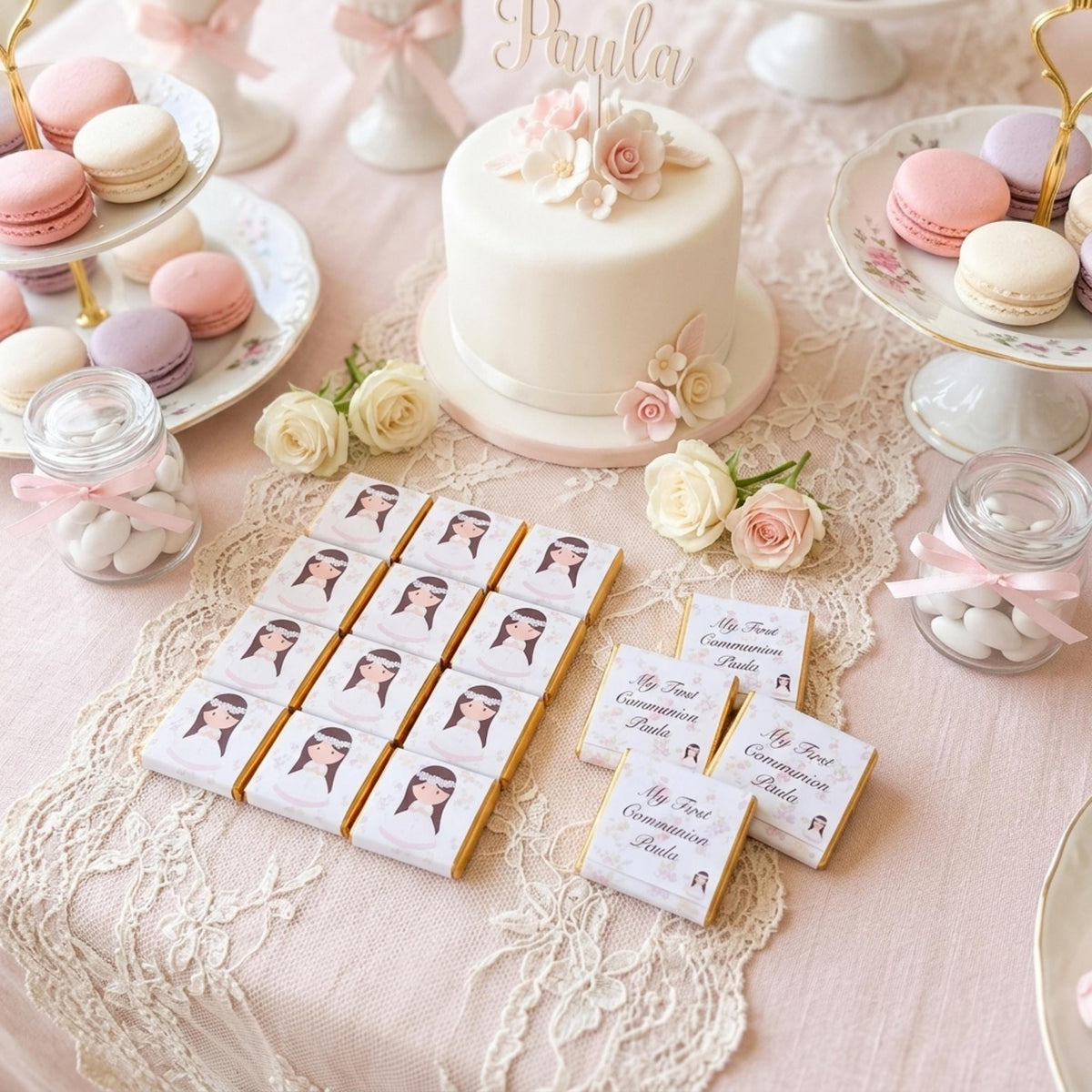 Personalised First Holy Communion Chocolates – Custom Religious Guest Favours
