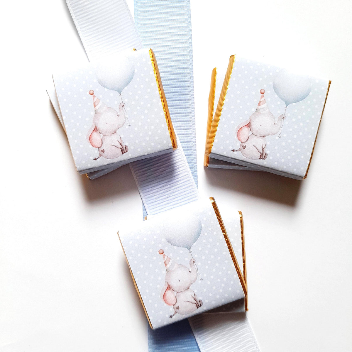 Personalised Elephant 1st Birthday Favours – Elephant Baby Boy Party Treats
