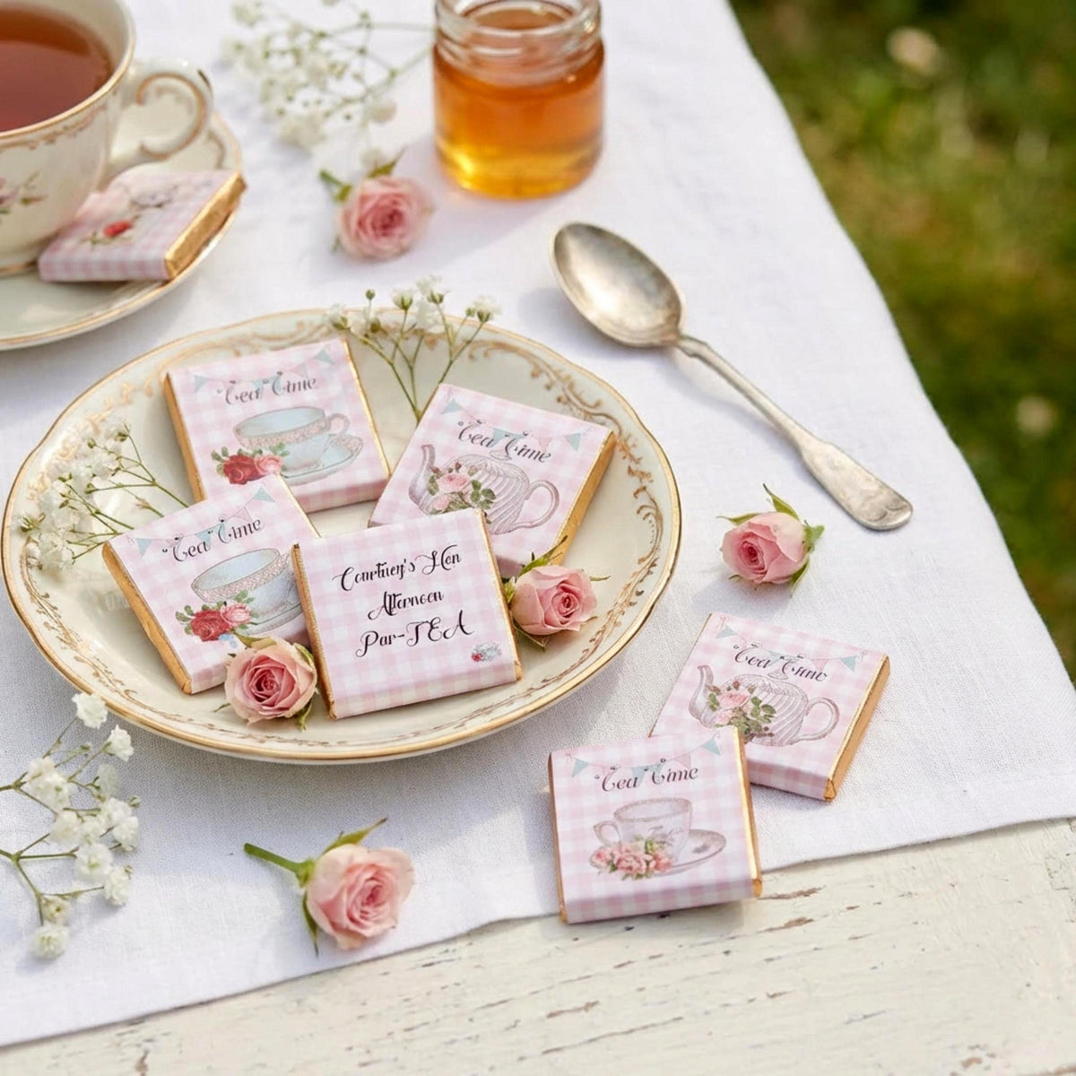 Personalised Tea Time Chocolates – Afternoon Tea Party Favours, Birthday Treats