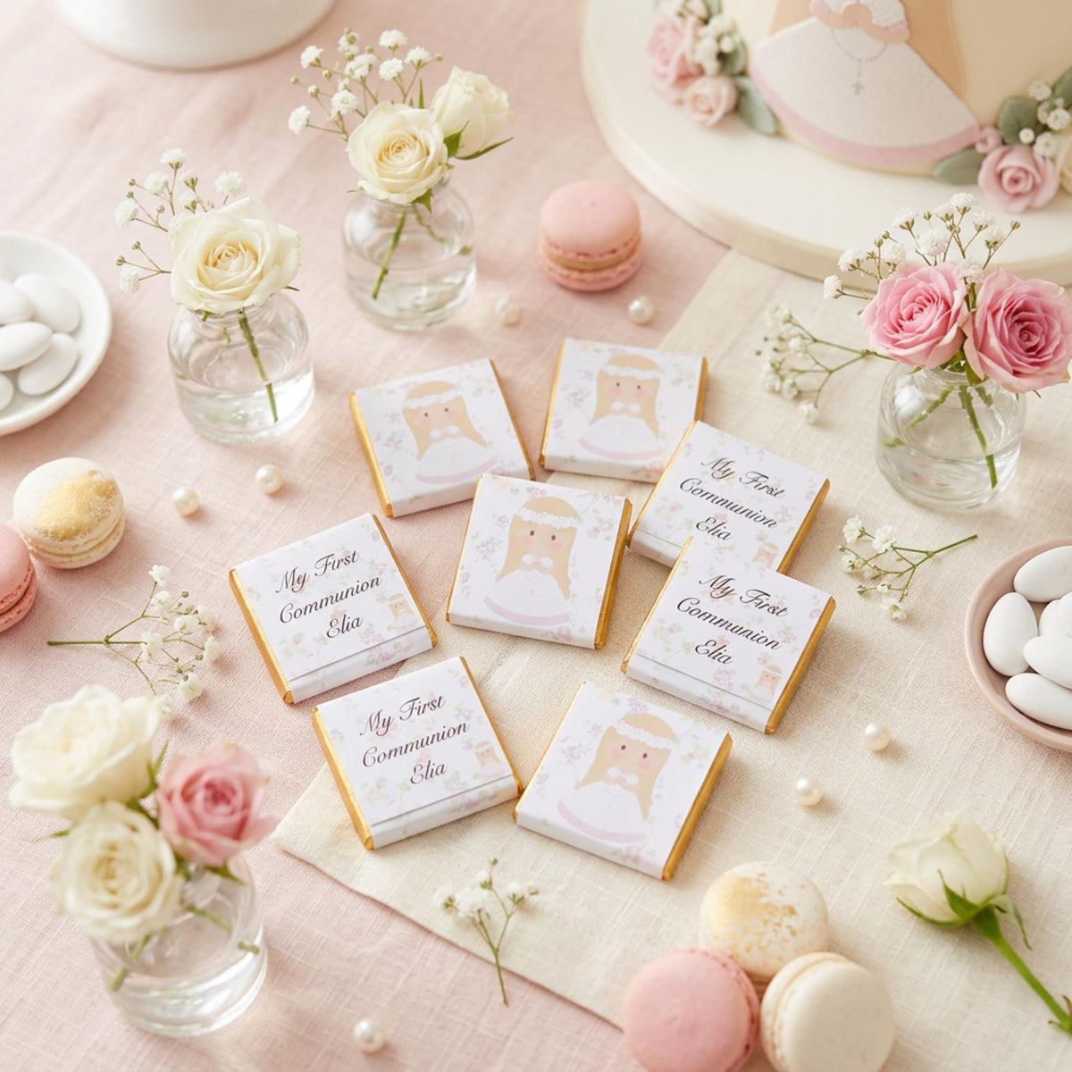 Personalised First Holy Communion Chocolates – Custom Religious Guest Favours