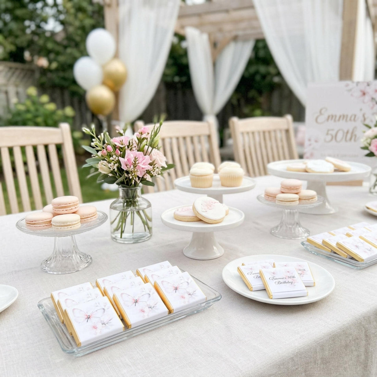 Personalised Butterfly Party Favours for 50th, 60th, 70th Birthdays