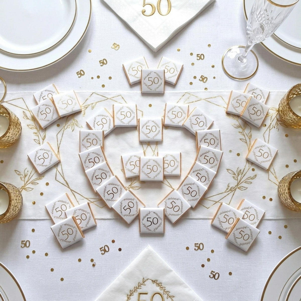 Personalised Milestone Birthday Chocolate Favours - 18th 21st 30th 40th 50th 60th Birthday Table Decor - Gold Foil Anniversary Treats