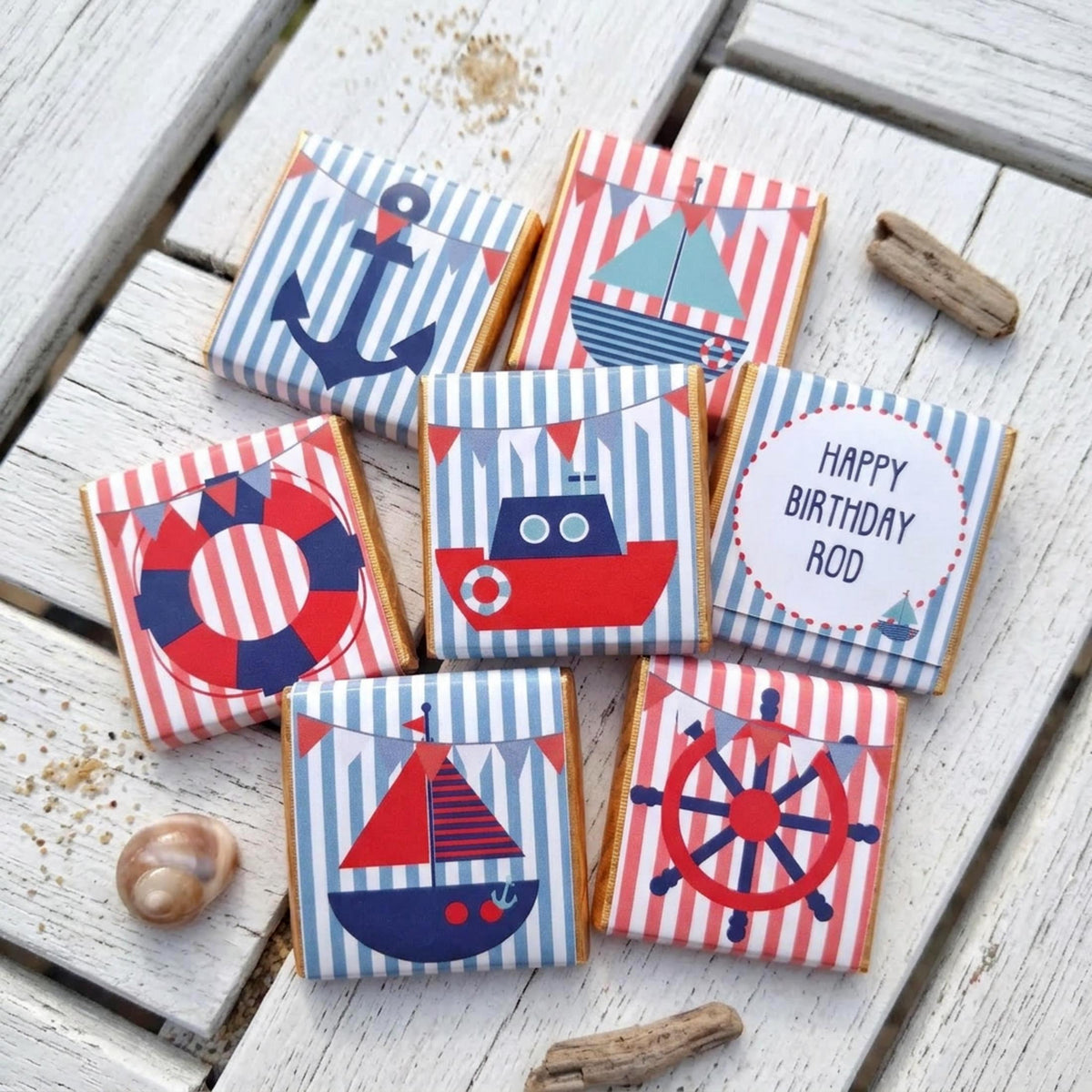 Nautical Chocolate Party Favors, Sailor Theme Custom Guest Gifts, Birthday Wedding Hen Party