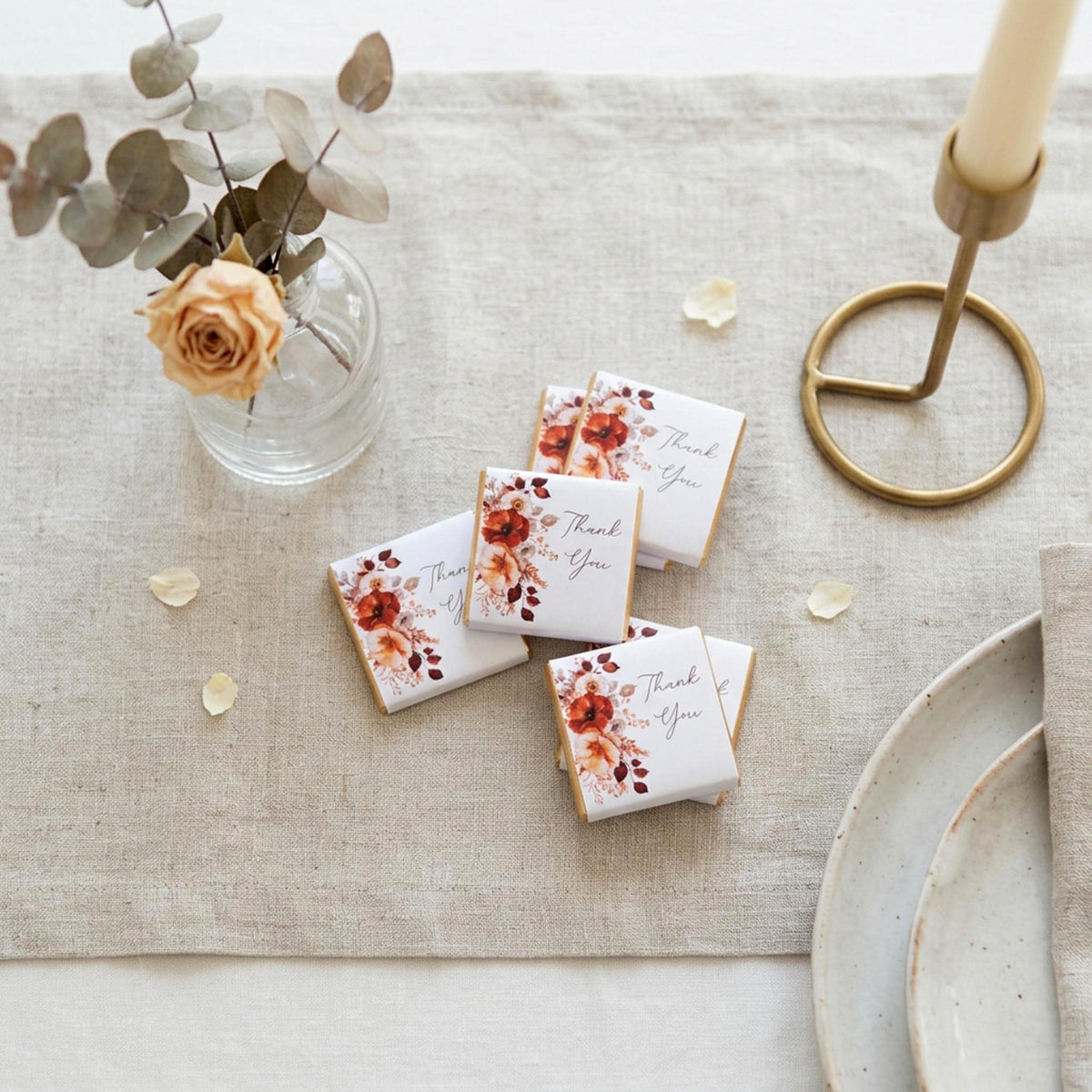 Personalised Rustic Wedding Favours - Autumn Chocolate Treats