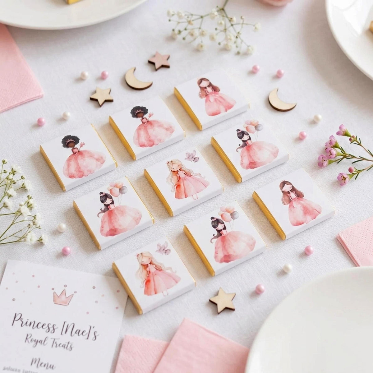 Personalised Princesses Birthday party favours – Fairy tale Treats