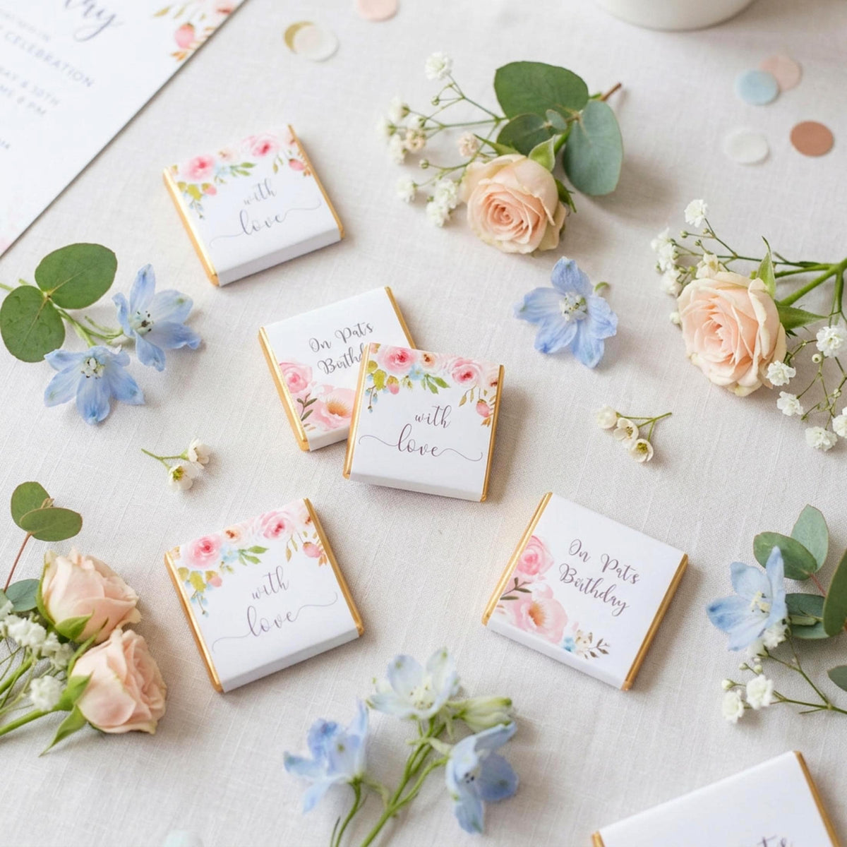 With Love Personalised Birthday Favours