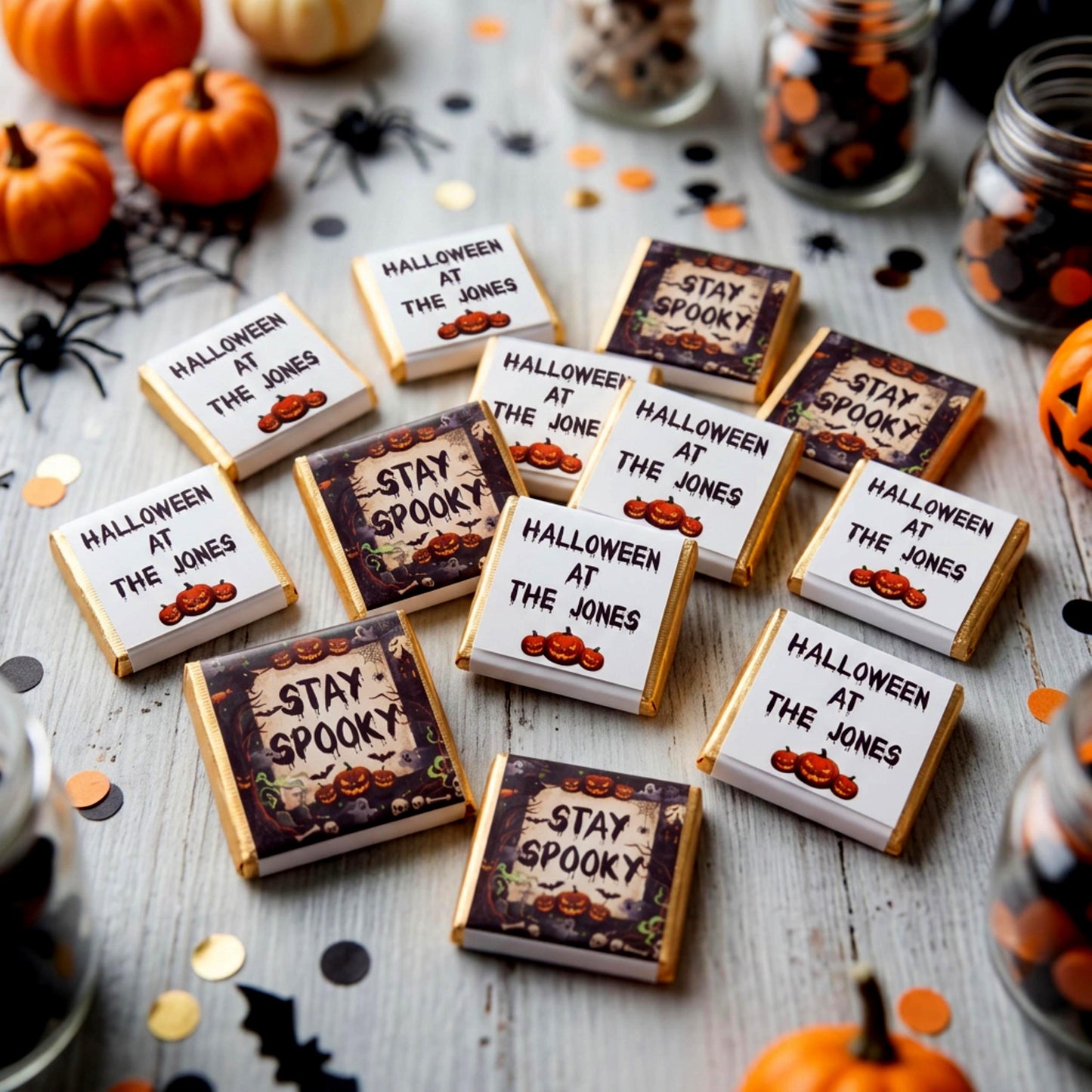 Personalised Stay Spooky Halloween Chocolate Favours - Gothic Party Bag Fillers - Trick or Treat Sweets