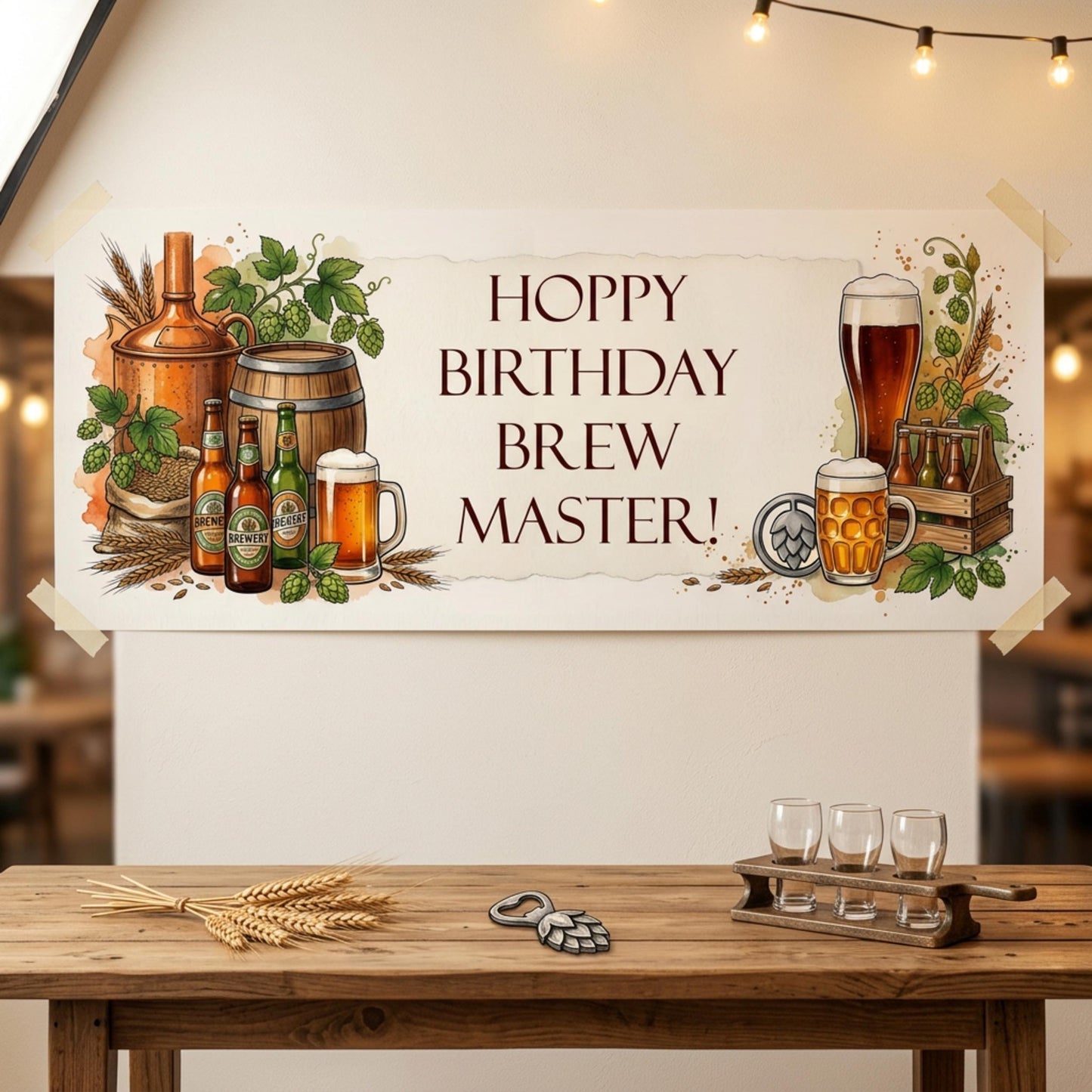 Personalised Home Brewer Birthday Banner - Craft Beer Party Decor
