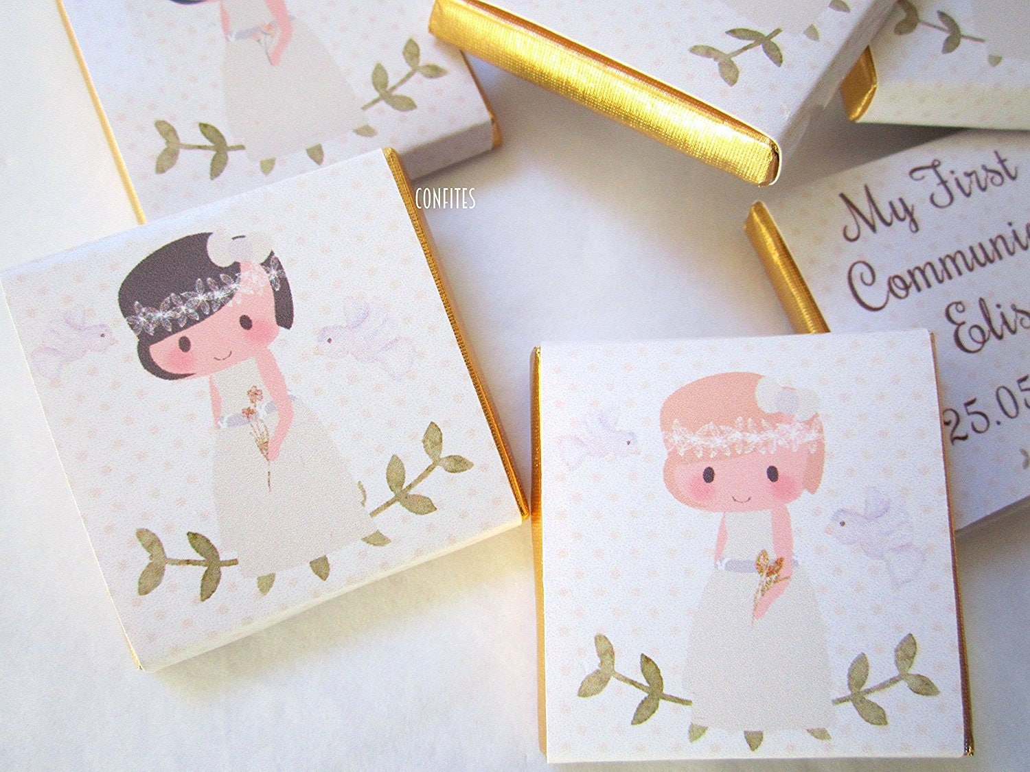 Personalised First Holy Communion Chocolates, Custom Religious Party Favours