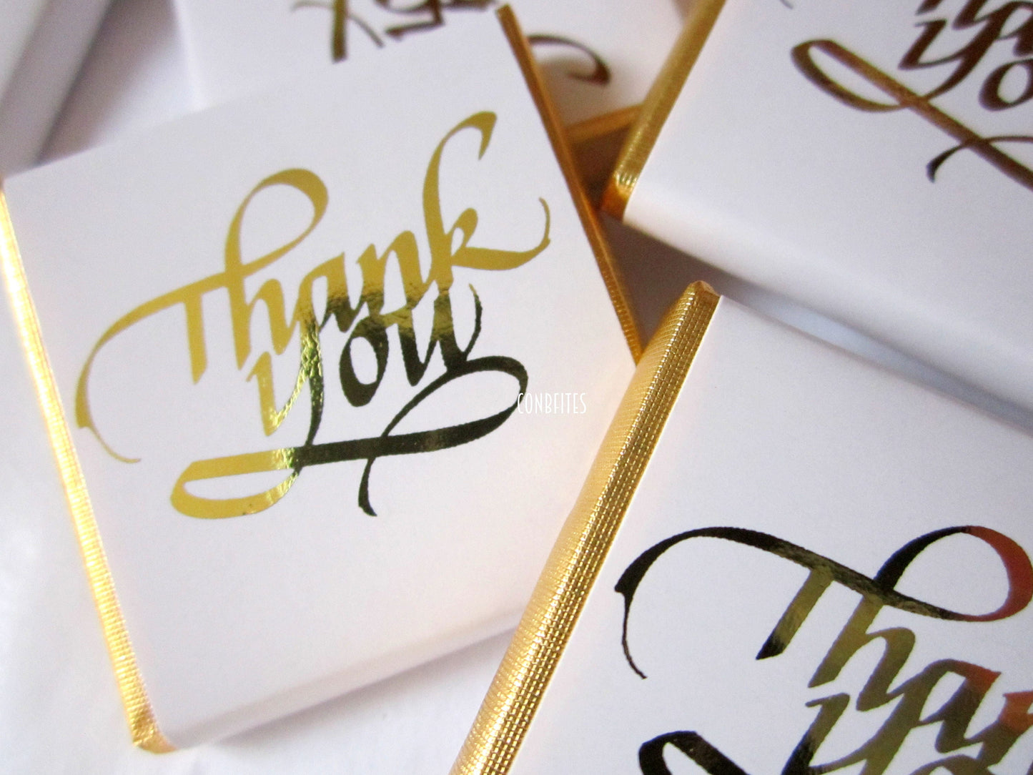 Personalised Gold Thank You Party Favours