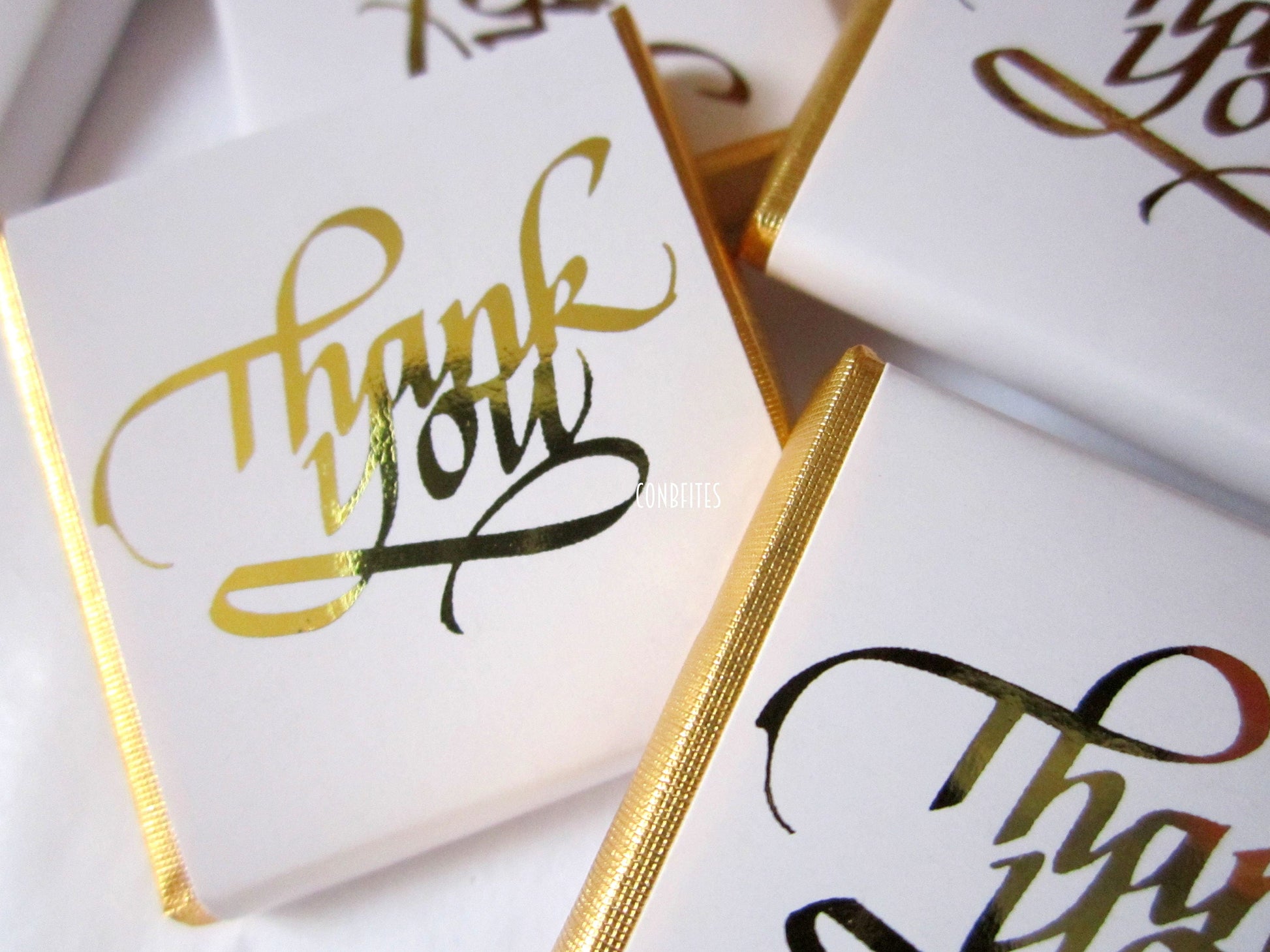 Personalised Gold Thank You Party Favours