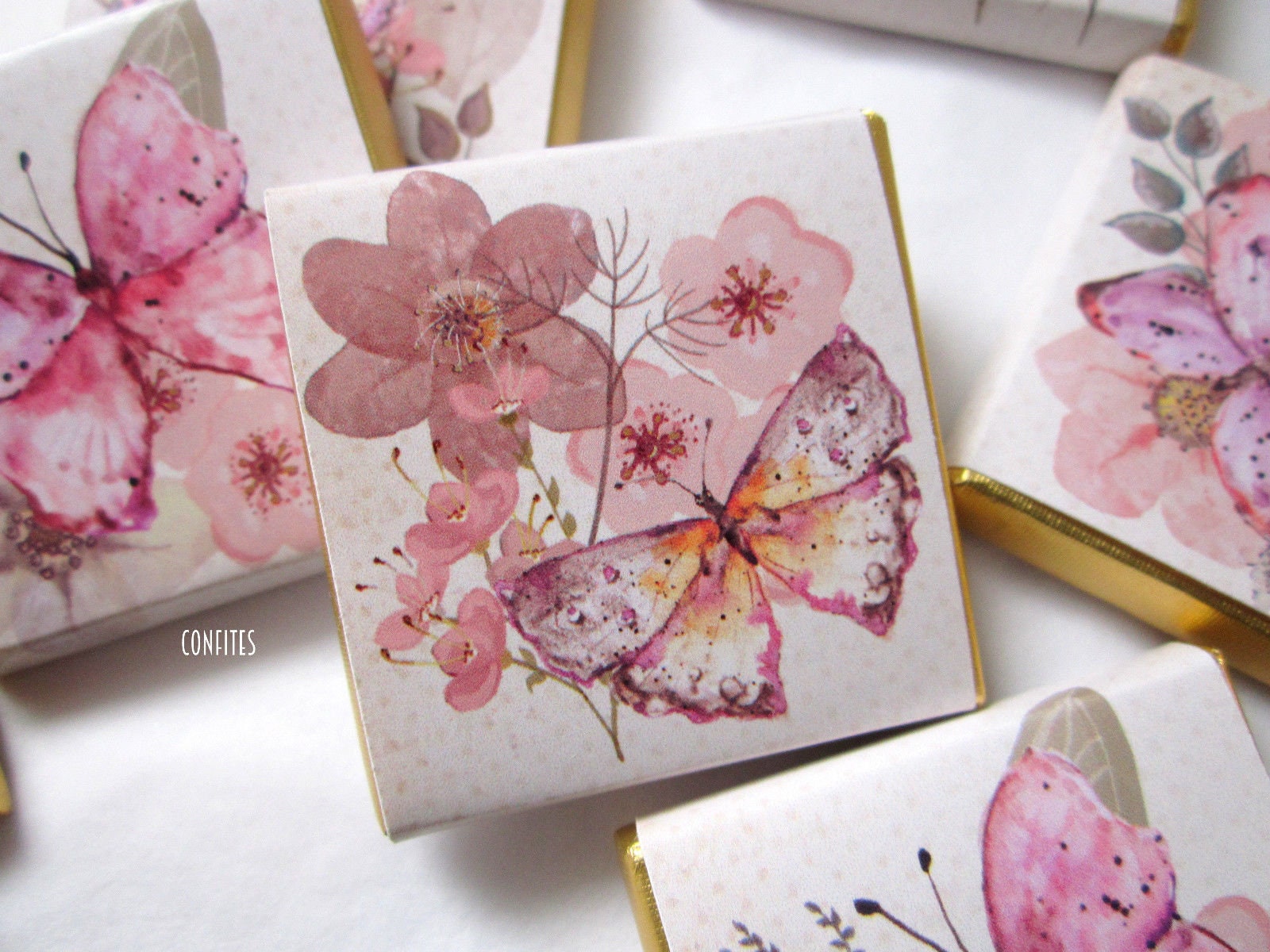 Personalised Butterfly Birthday Favours - Pink Garden Theme Party Bag Fillers - Butterfly Baby Shower Treats