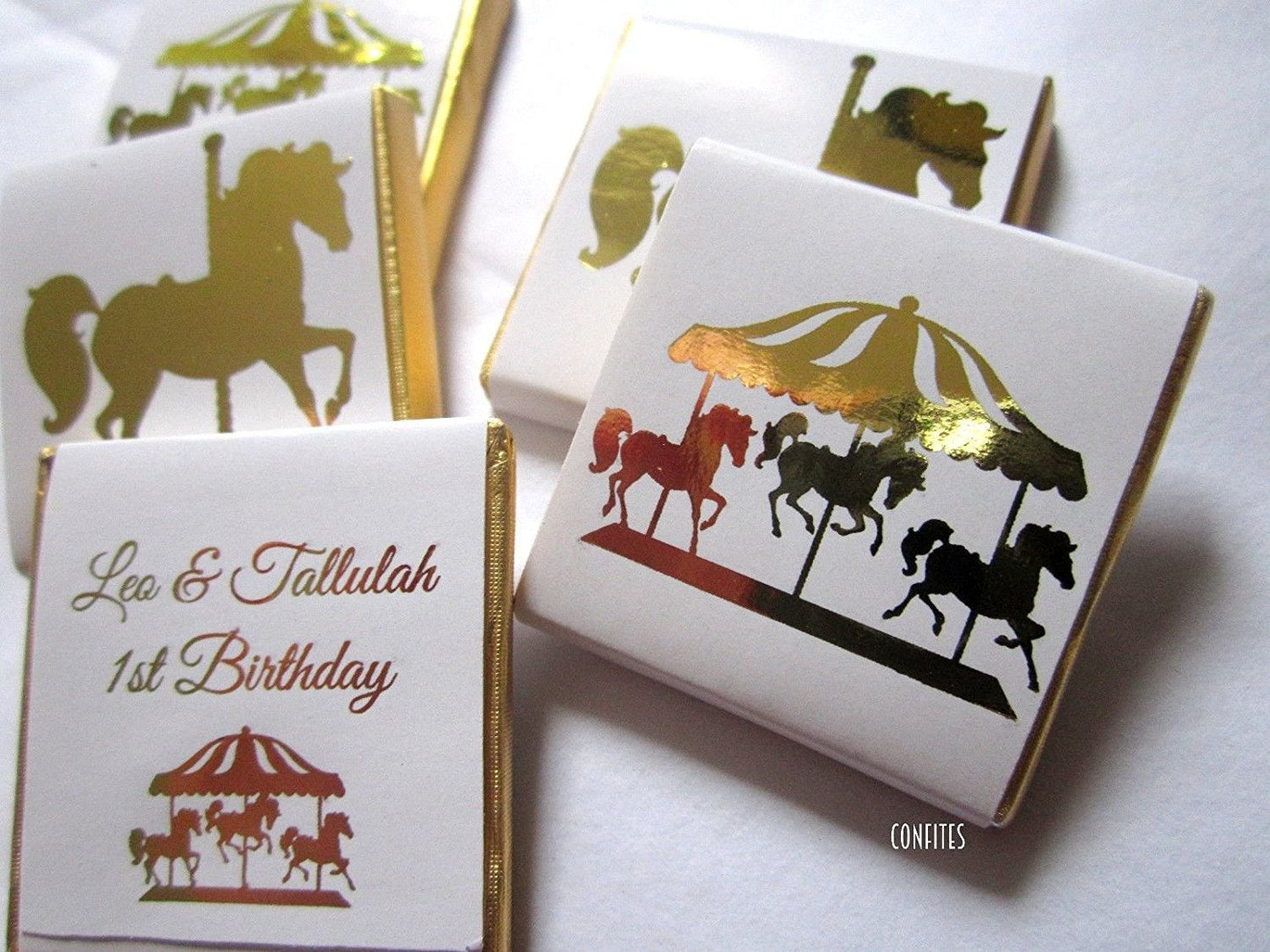 Personalised Carousel Horse Party favours – Unisex 1st Birthday Treats