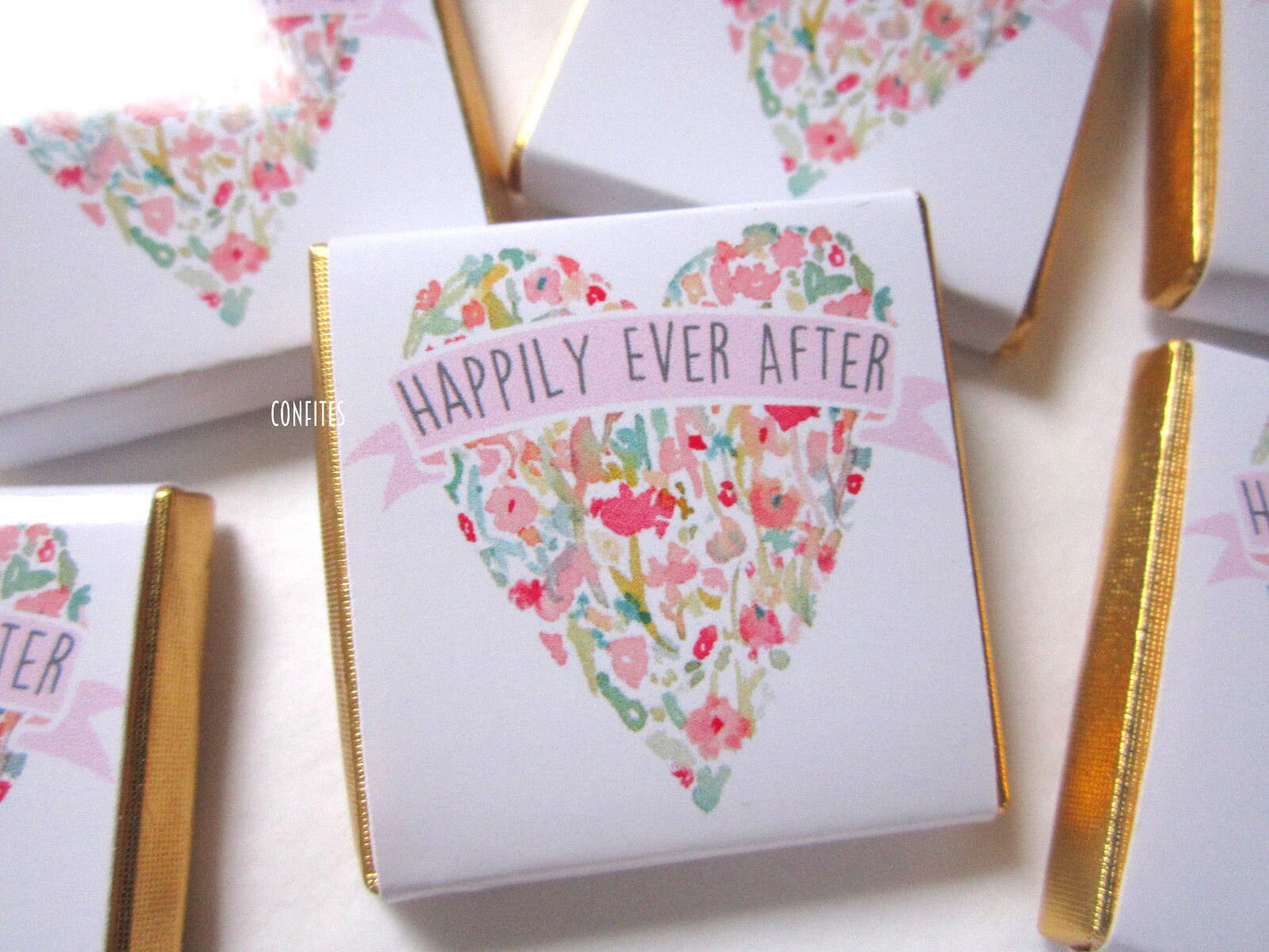 Personalised Wedding Chocolate Favours - Happily Ever After Treats - Custom Table Decor