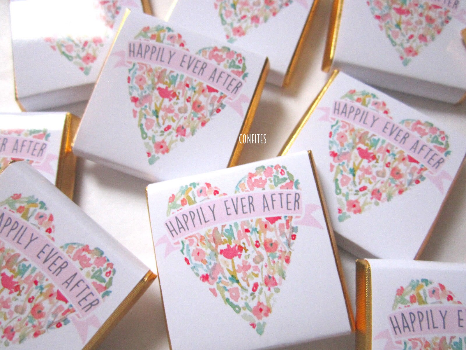 Personalised Wedding Chocolate Favours - Happily Ever After Treats - Custom Table Decor