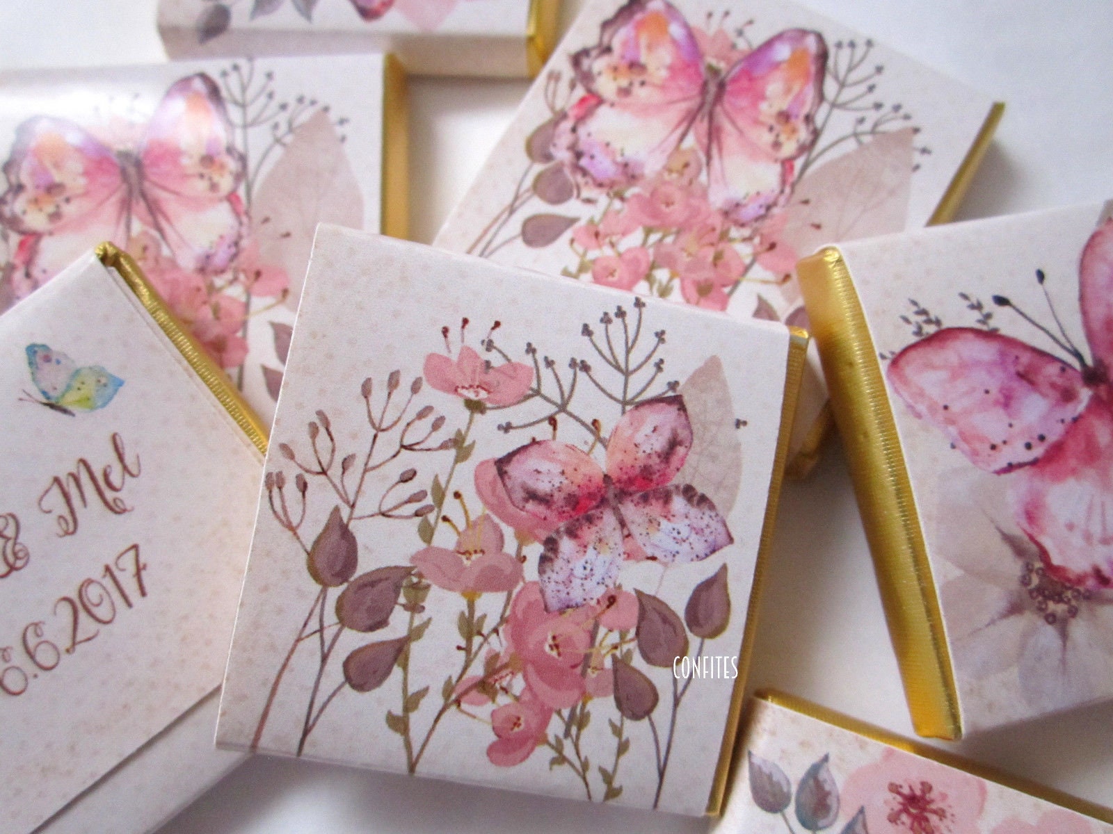 Personalised Butterfly Birthday Favours - Pink Garden Theme Party Bag Fillers - Butterfly Baby Shower Treats