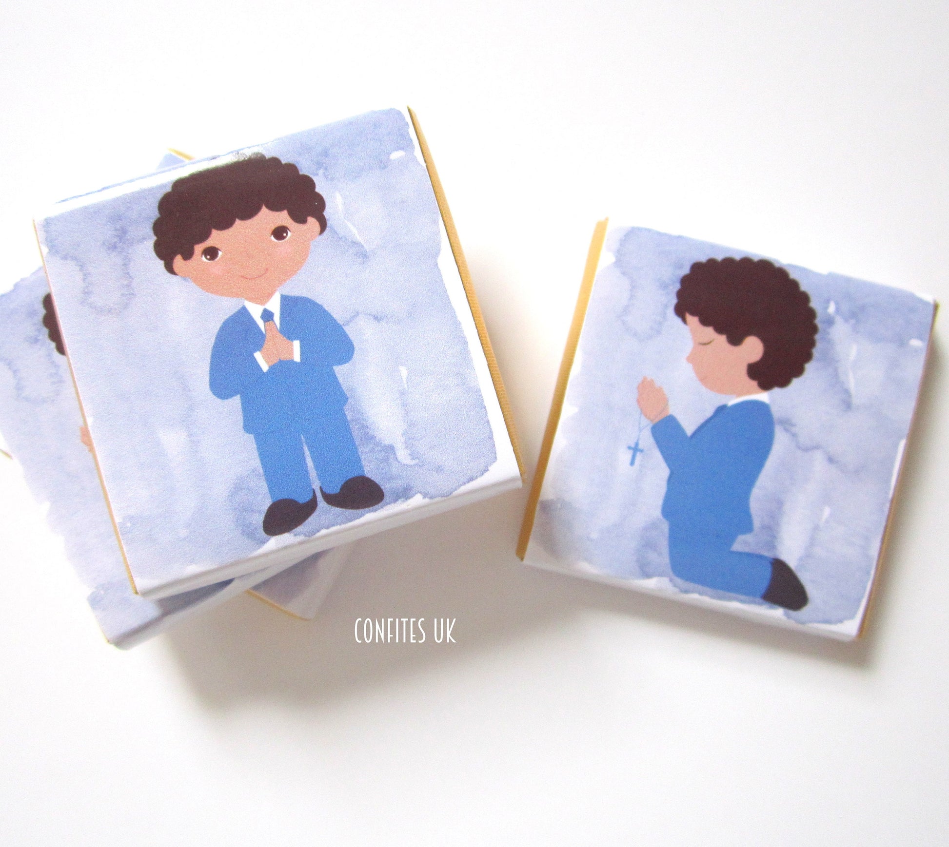 Personalised Curly Boy First Communion Favours