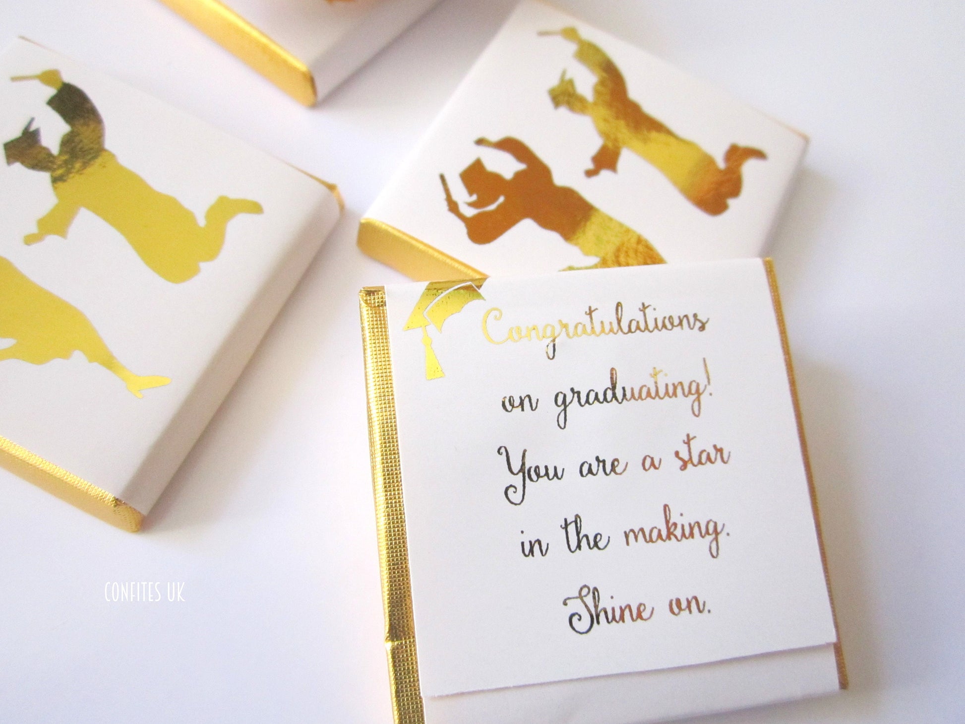 Personalised Graduation Party Favours - Graduate Gold Foiled Chocolate Treats - Prom Party Bag Fillers