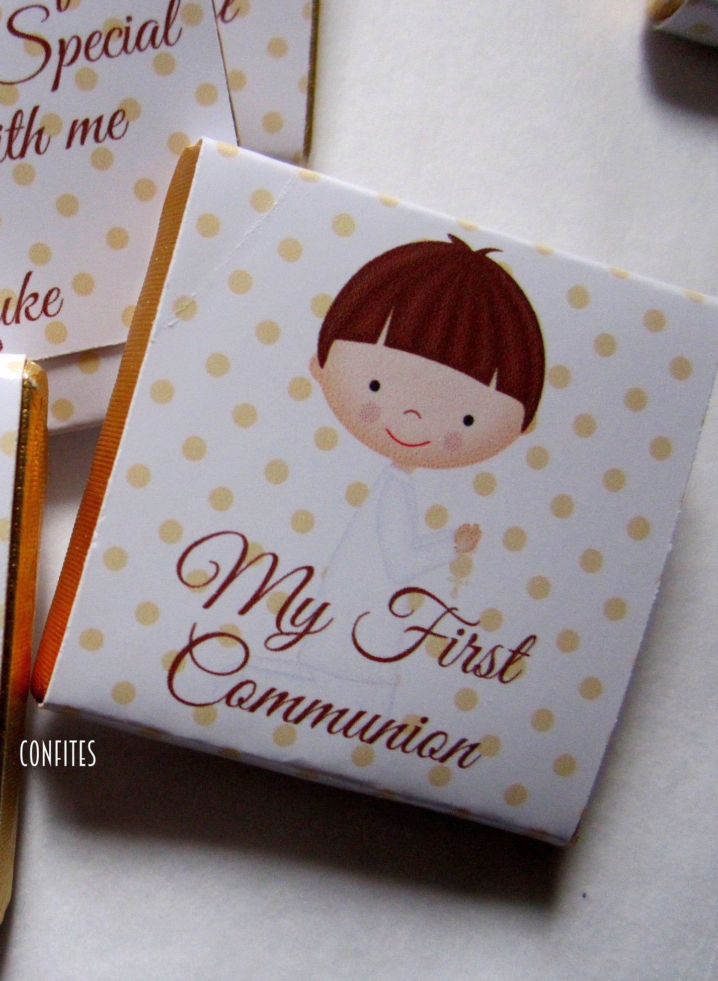 Personalised First Holy Communion Favours for Boys - Religious Chocolate Treats - Communion Guest Gifts