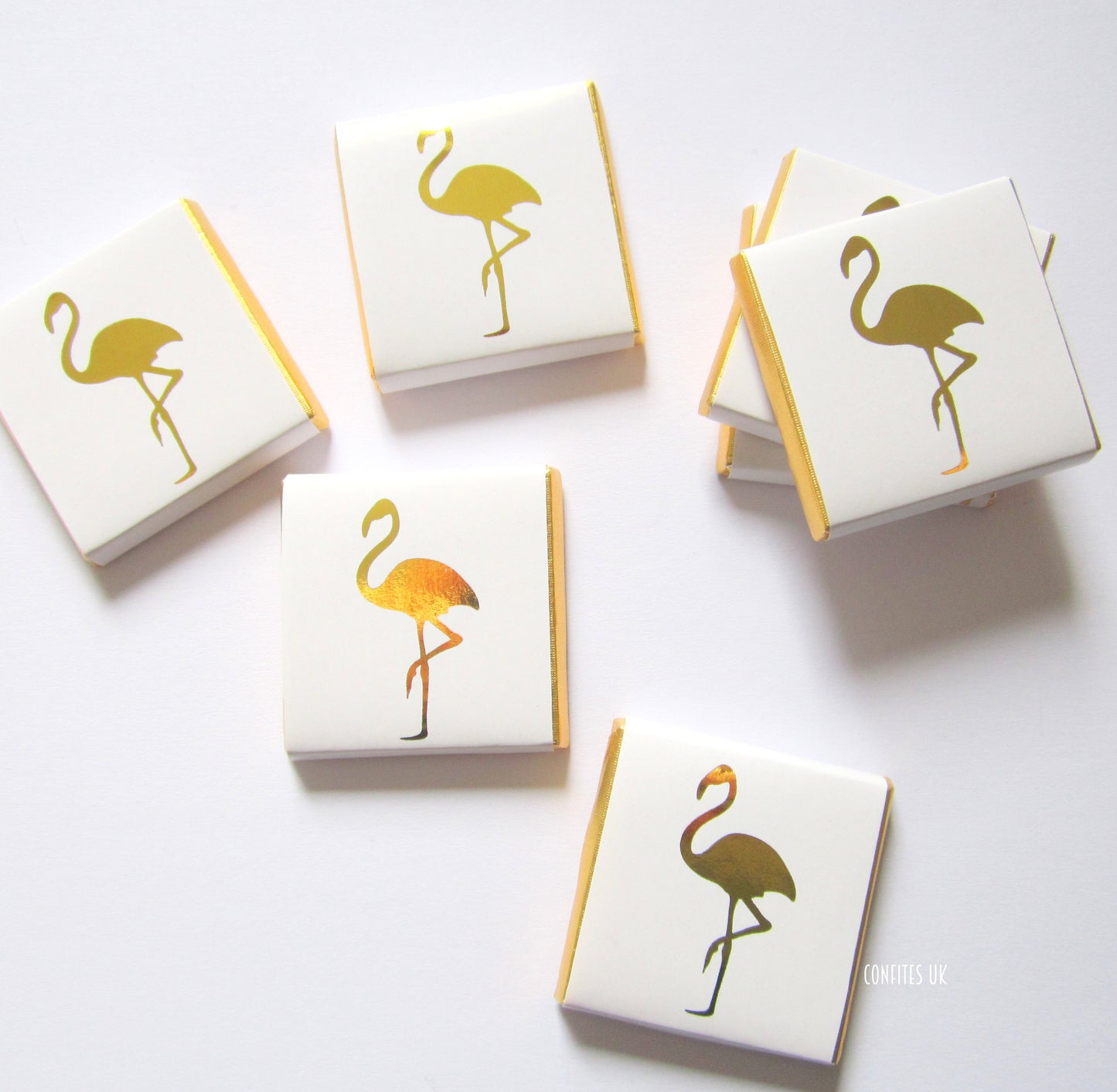 Personalised Flamingo Party Favours - Gold Foiled Tropical Chocolate Treats
