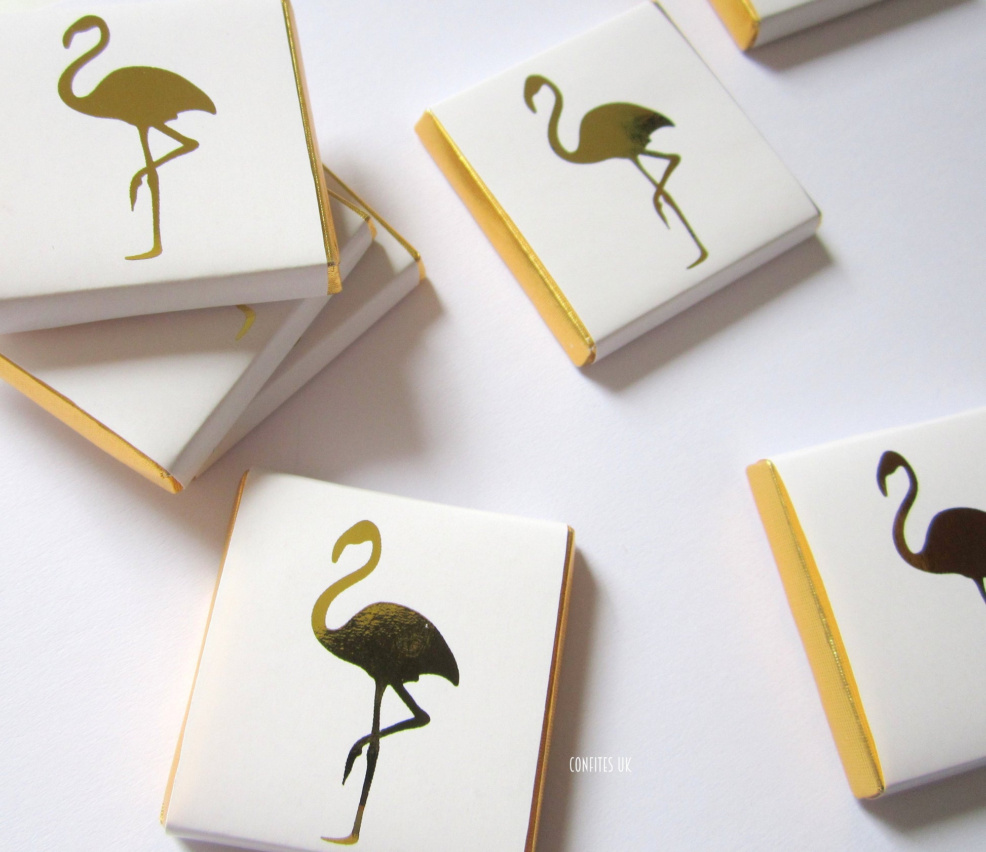 Personalised Flamingo Party Favours - Gold Foiled Tropical Chocolate Treats