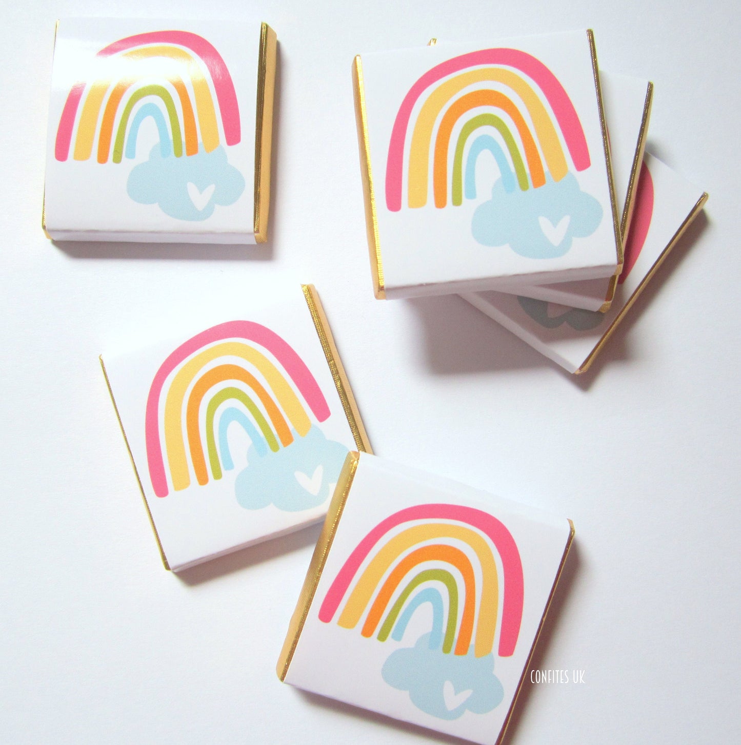 Personalised Rainbow Party Favours - Happy Birthday Chocolate Treats
