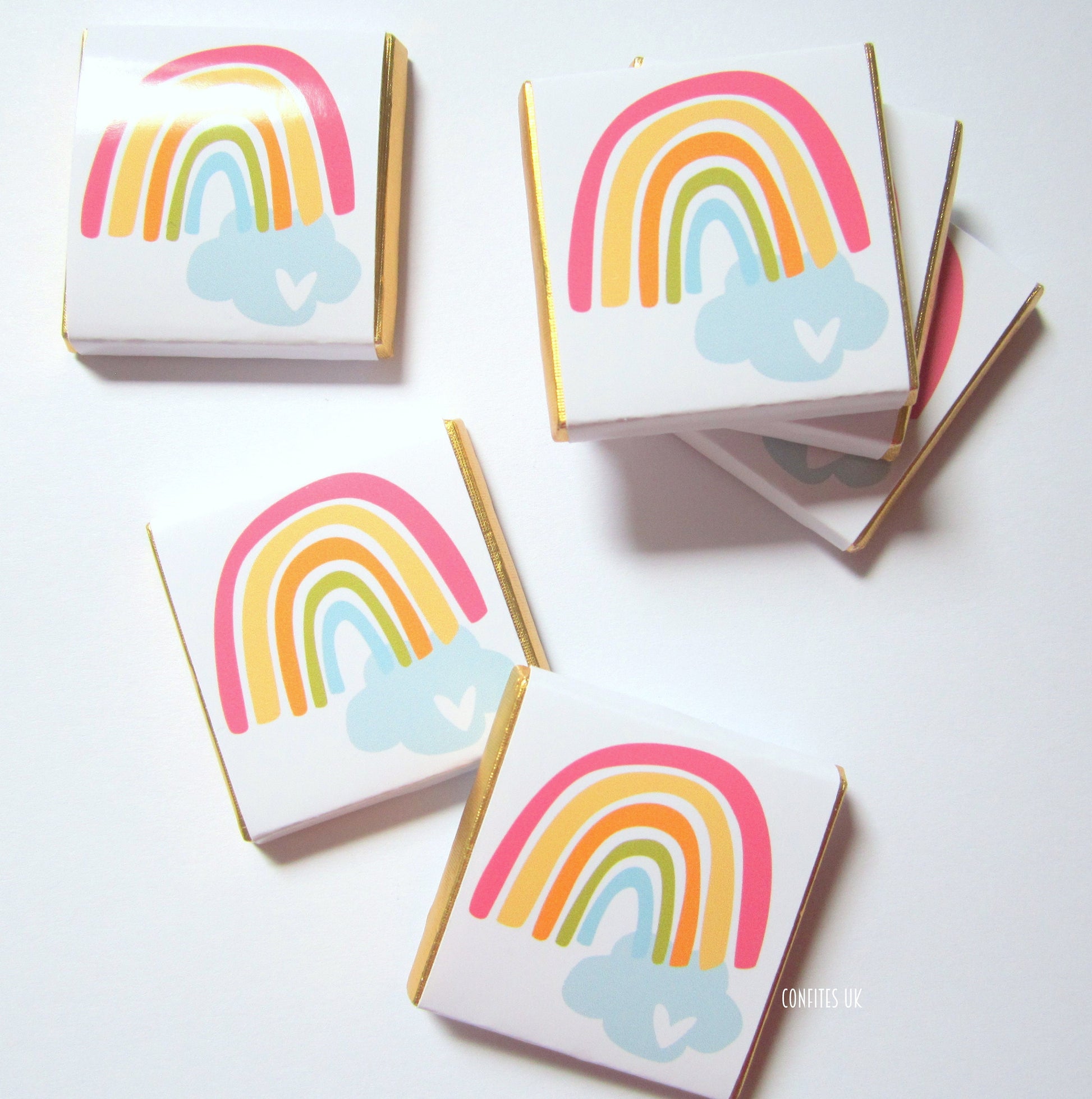 Personalised Rainbow Party Favours - Happy Birthday Chocolate Treats