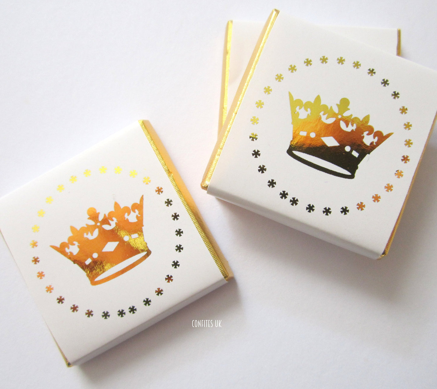 Personalised Crown Chocolates – Prince Princess Birthday Party Favours (Gold Foil)