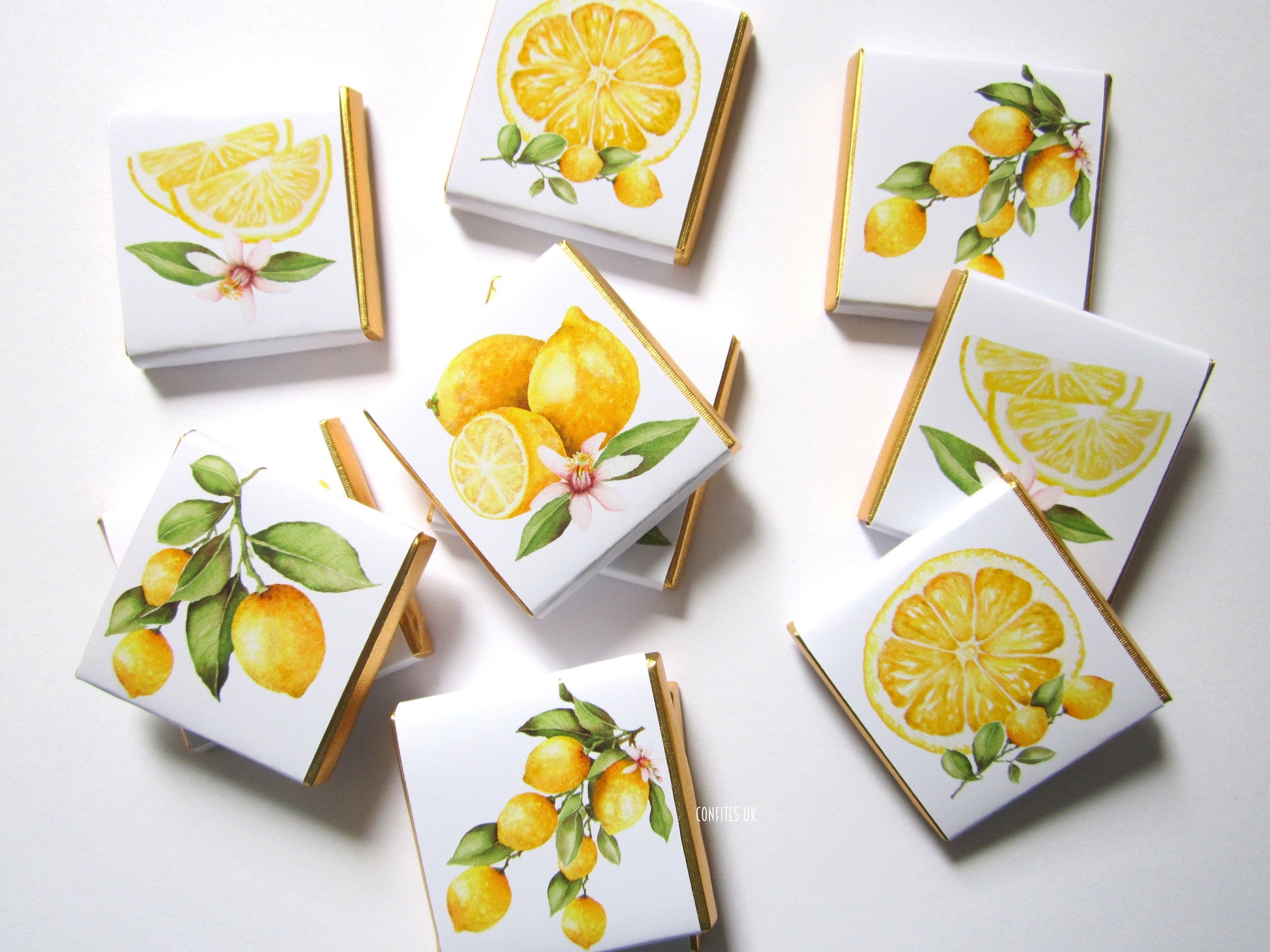 Personalised Lemon Party Favours, Citrus Fruit Wedding Chocolates, Baby Shower Treats, Customised Guest Gift