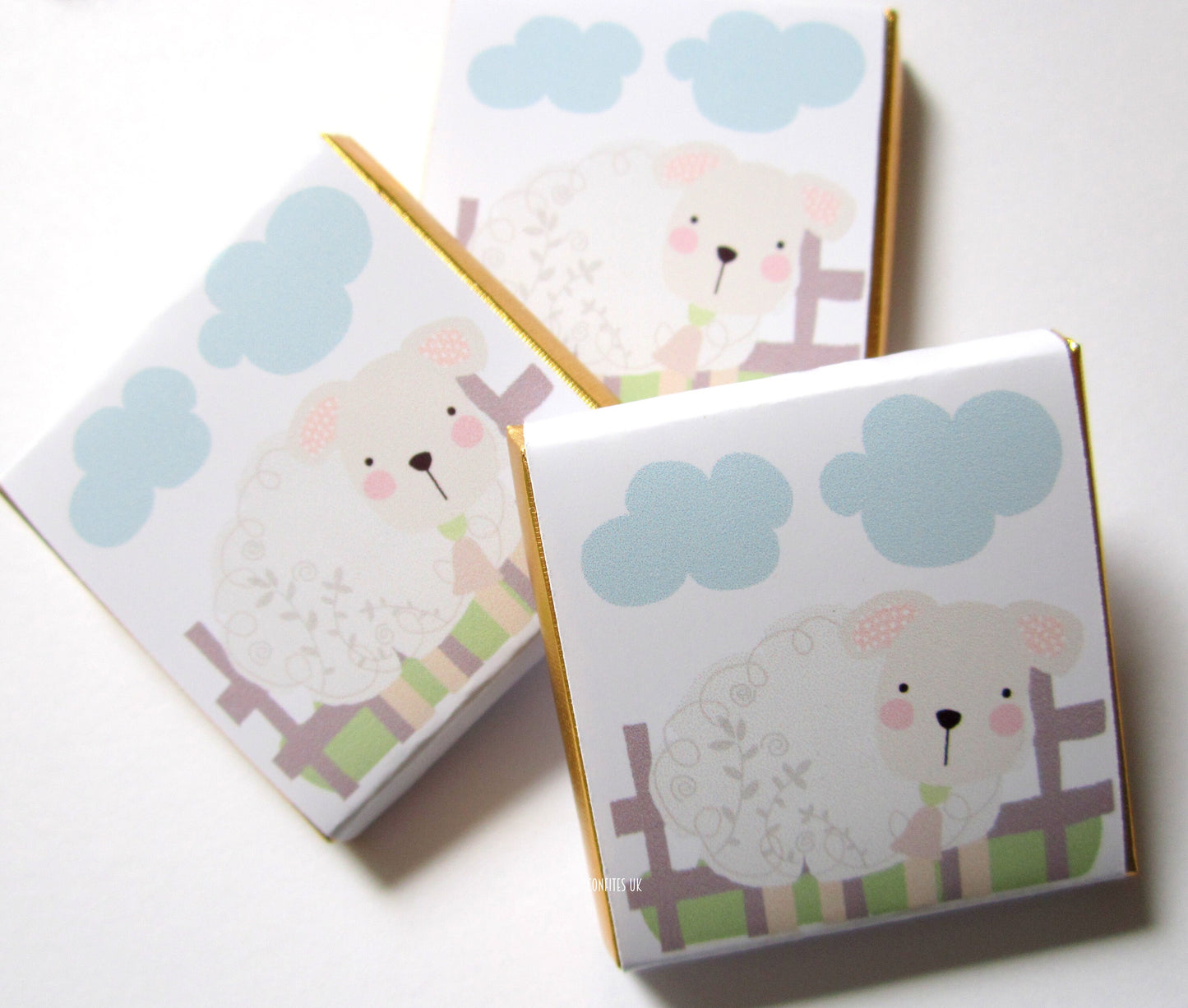 Personalised Baby Lamb Chocolates – Fluffy Sheep Party Favours, Baby Shower Treats