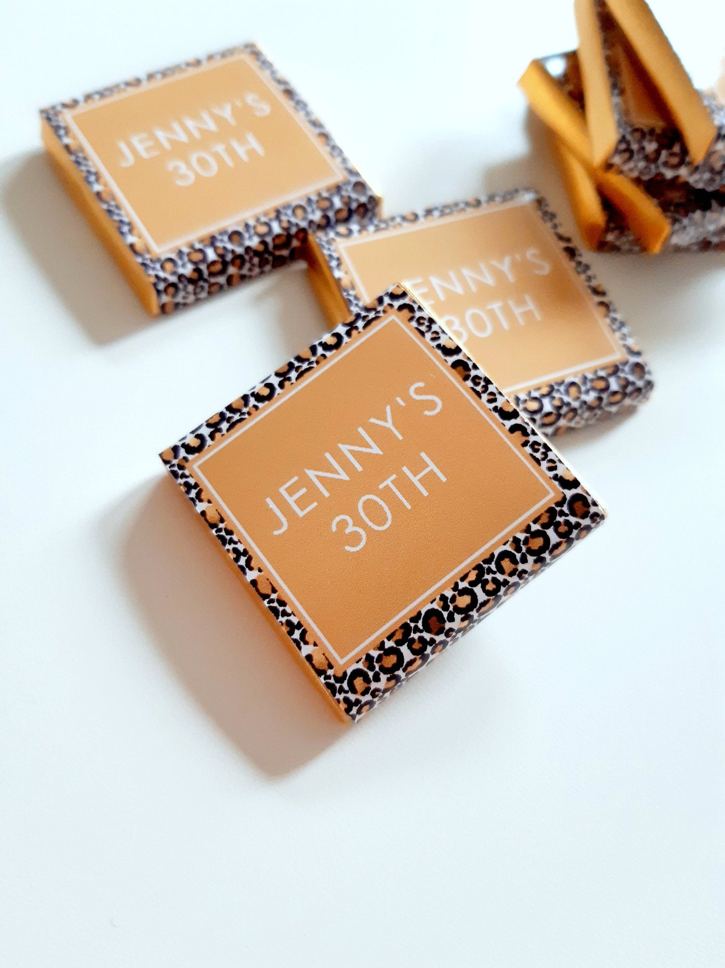 Personalised Leopard Print 30th Birthday Chocolates – Custom Party Favours