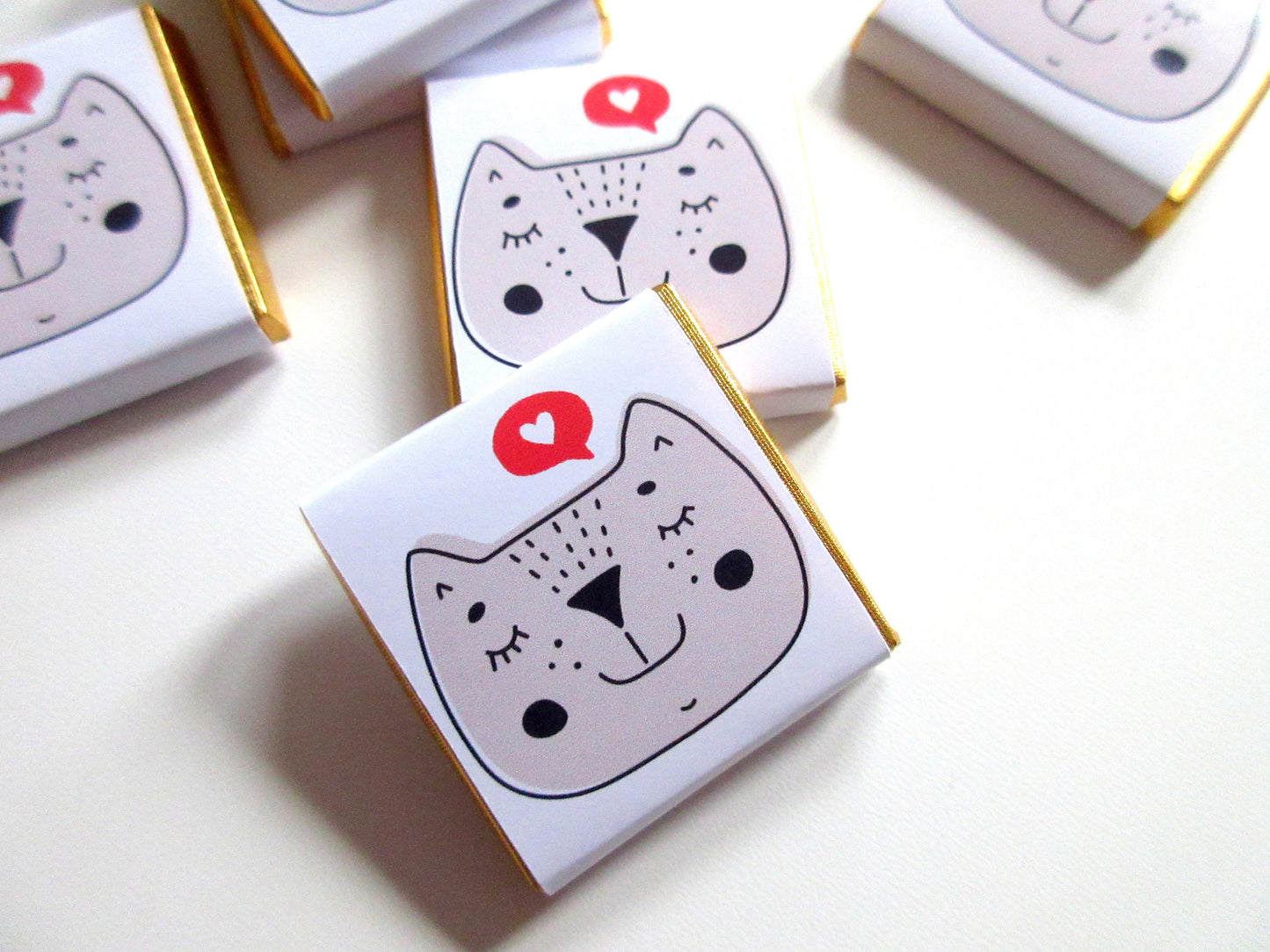 Personalised Love Cat Chocolate Favours – Kitten Birthday Party Bag Filler Treats