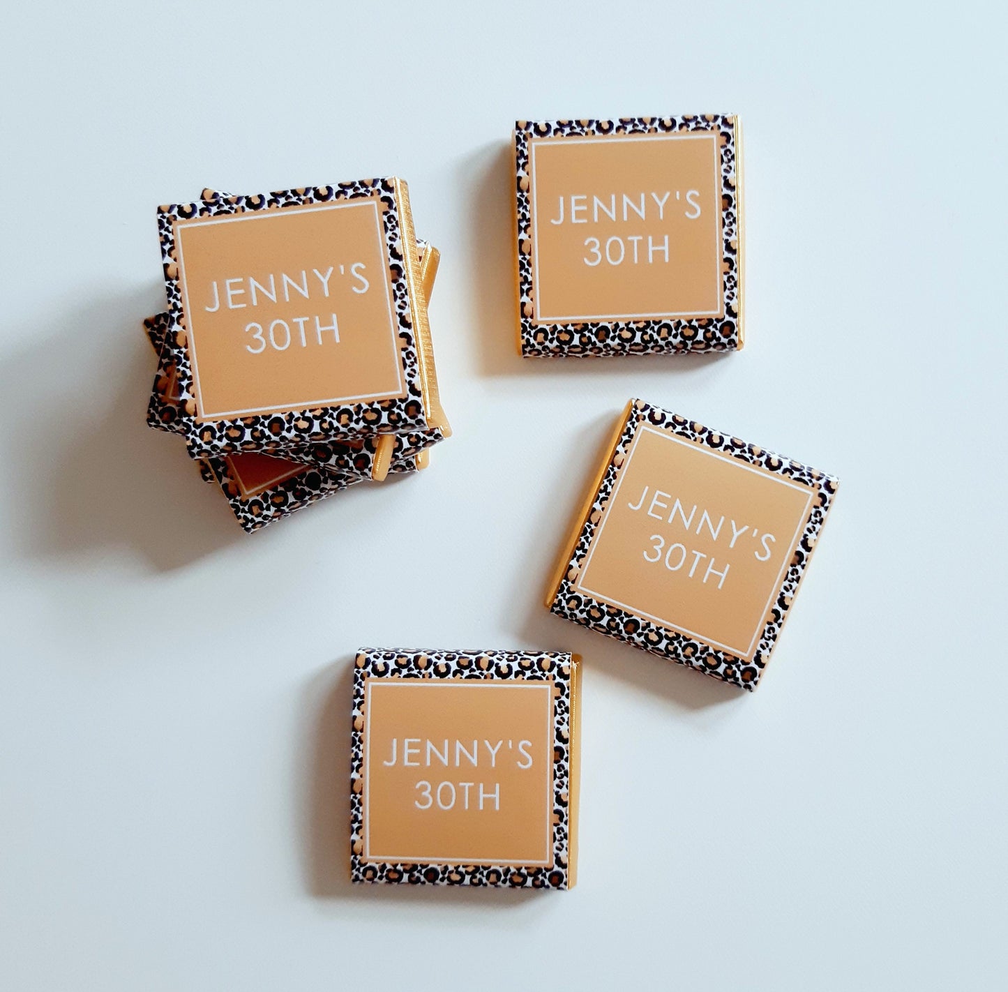 Personalised Leopard Print 30th Birthday Chocolates – Custom Party Favours
