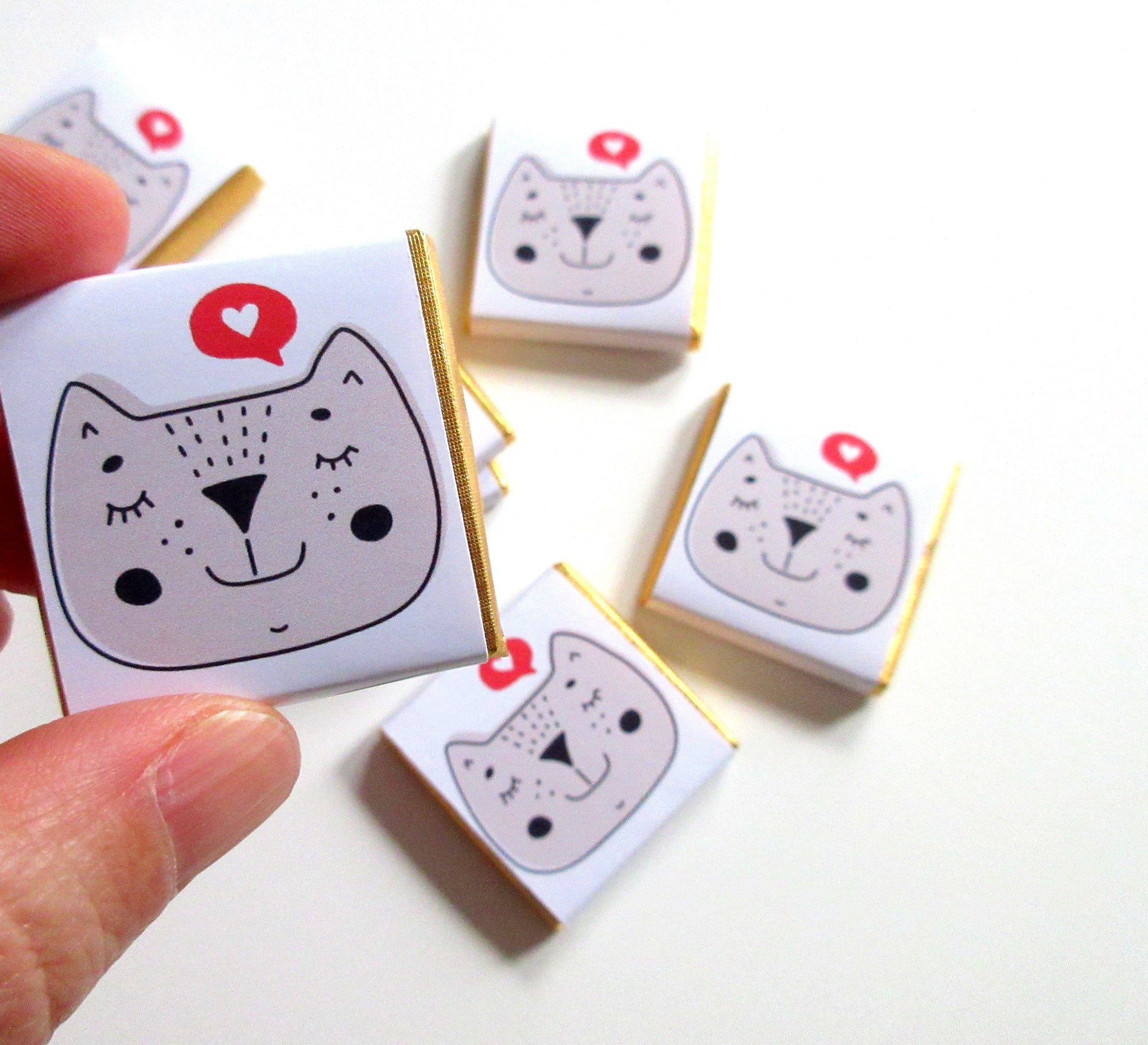 Personalised Love Cat Chocolate Favours – Kitten Birthday Party Bag Filler Treats