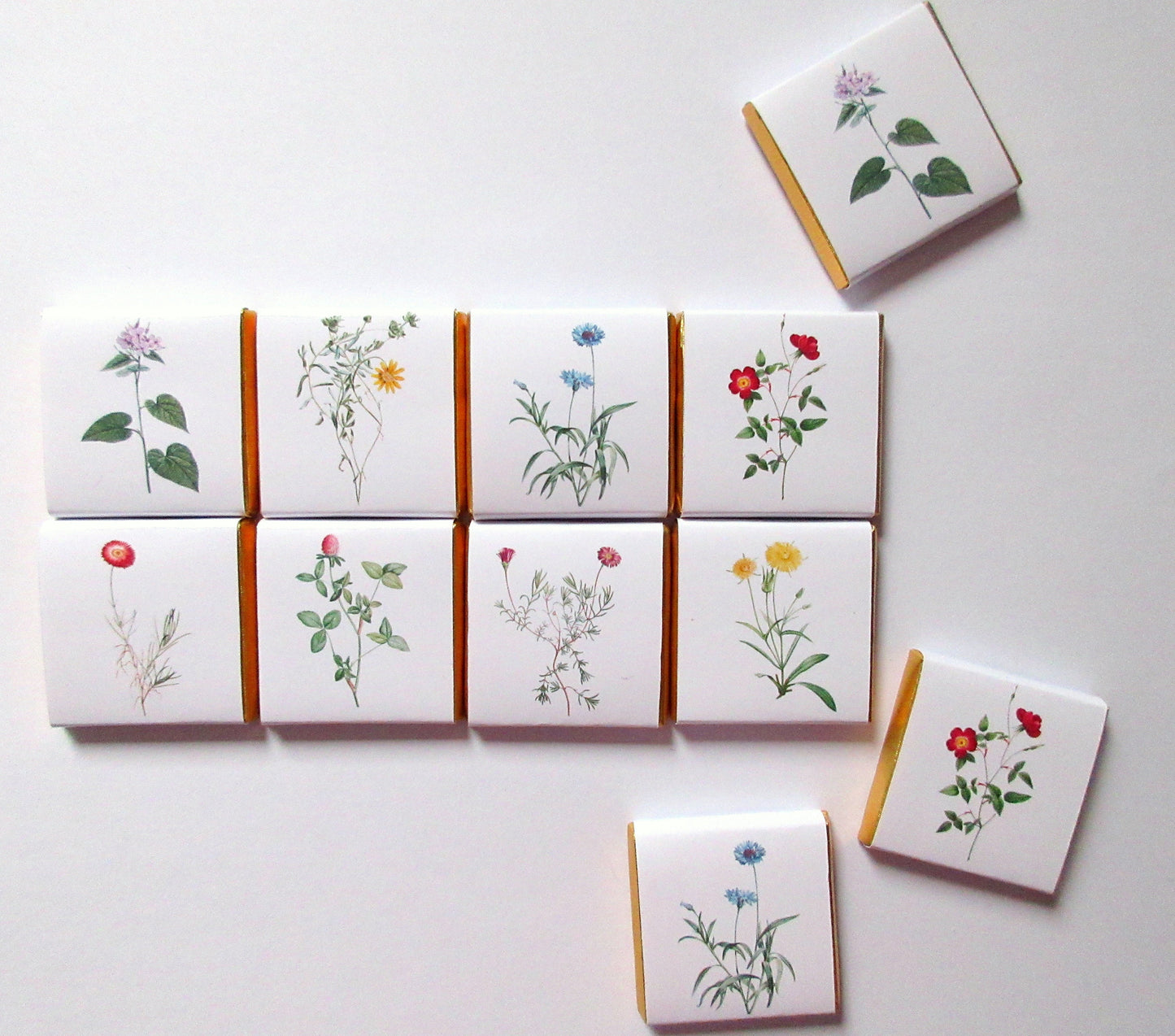 Personalised Wildflower Chocolates – Botanical Wedding Favours, Garden Party Treats