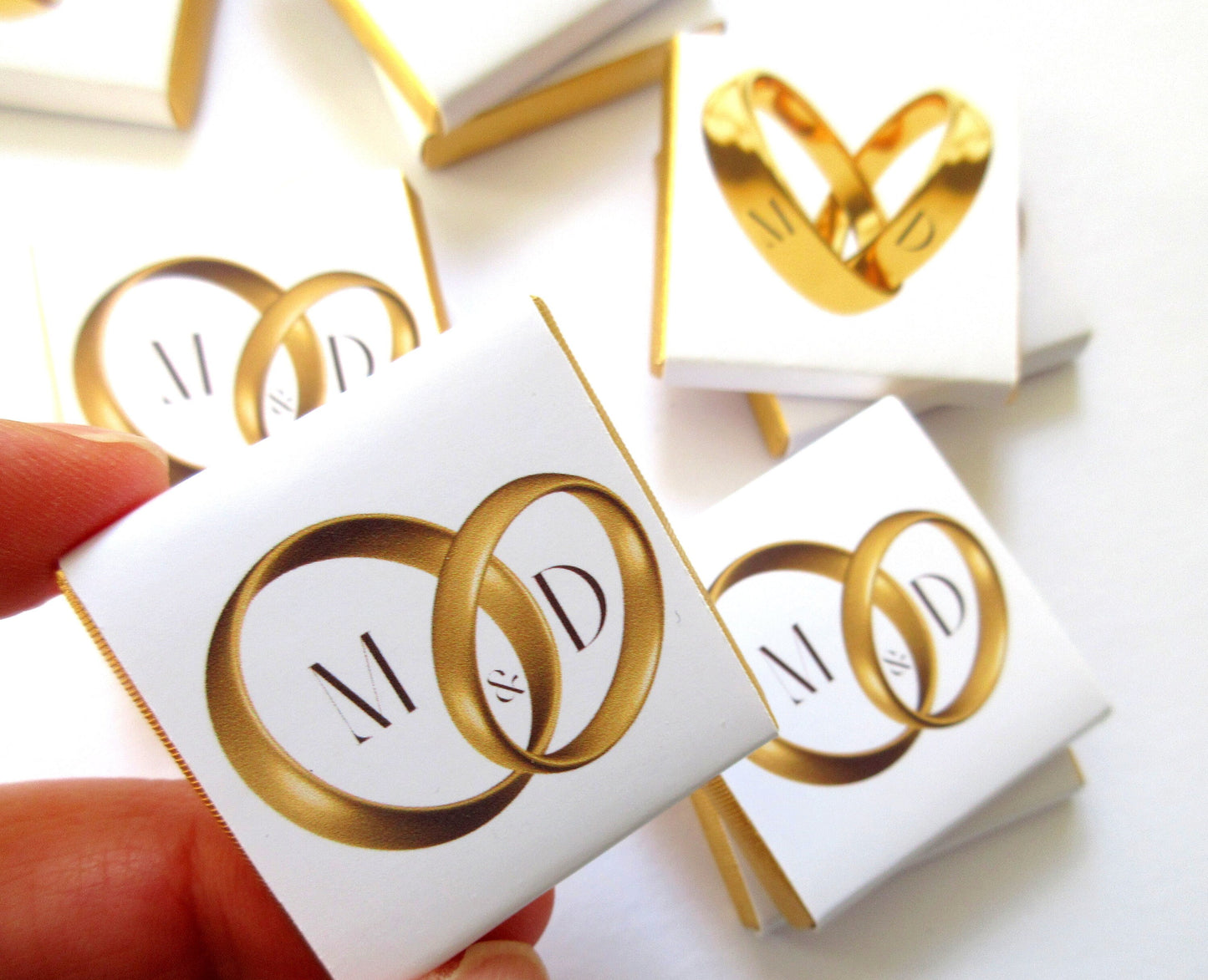 Personalised Wedding Chocolate Favours – Gold Ring Design, Custom Guest Gifts