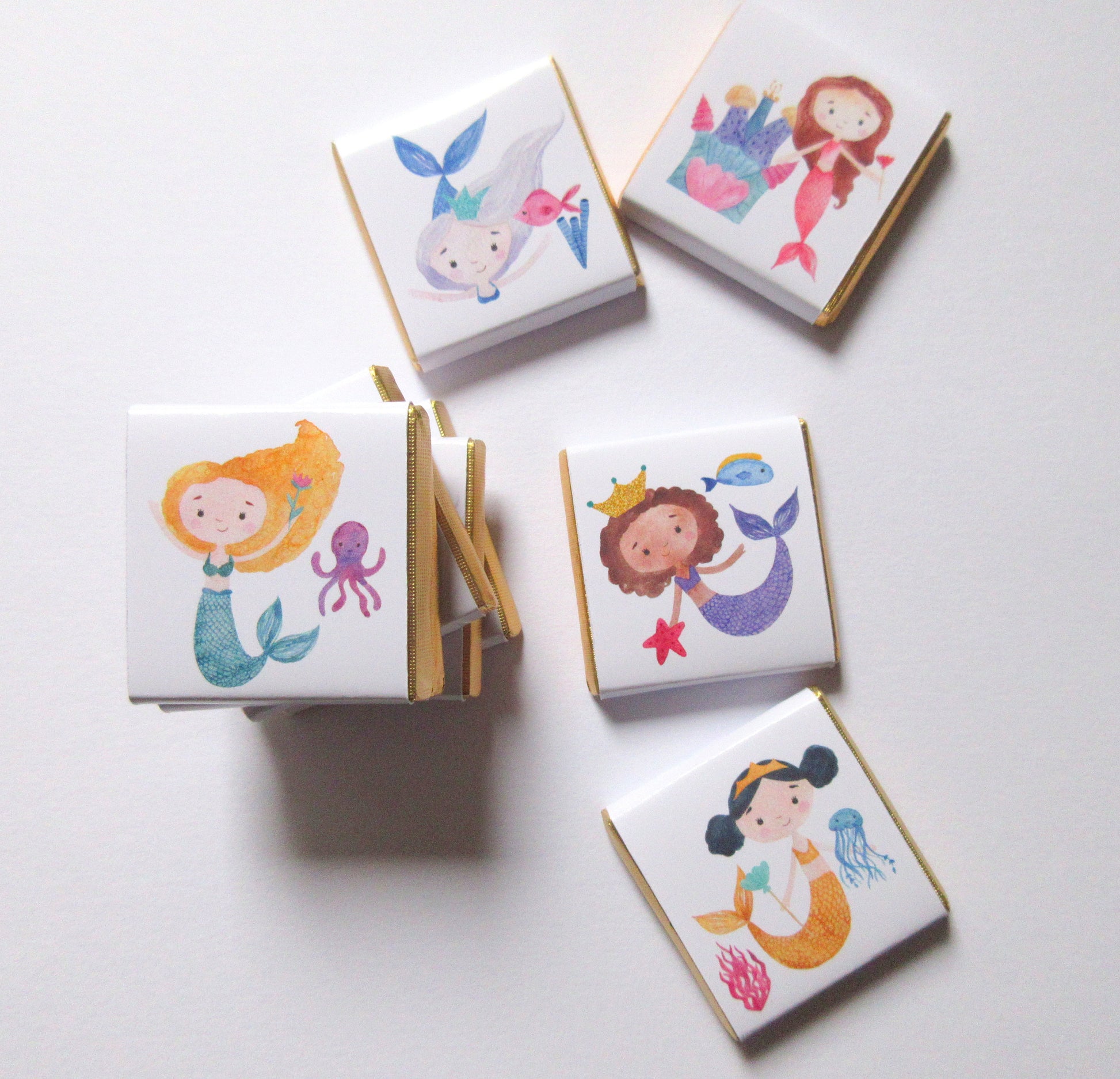 Personalised Mermaid Party Favours - Under the Sea Birthday Chocolate Treats - Ocean Theme Party Bag Fillers