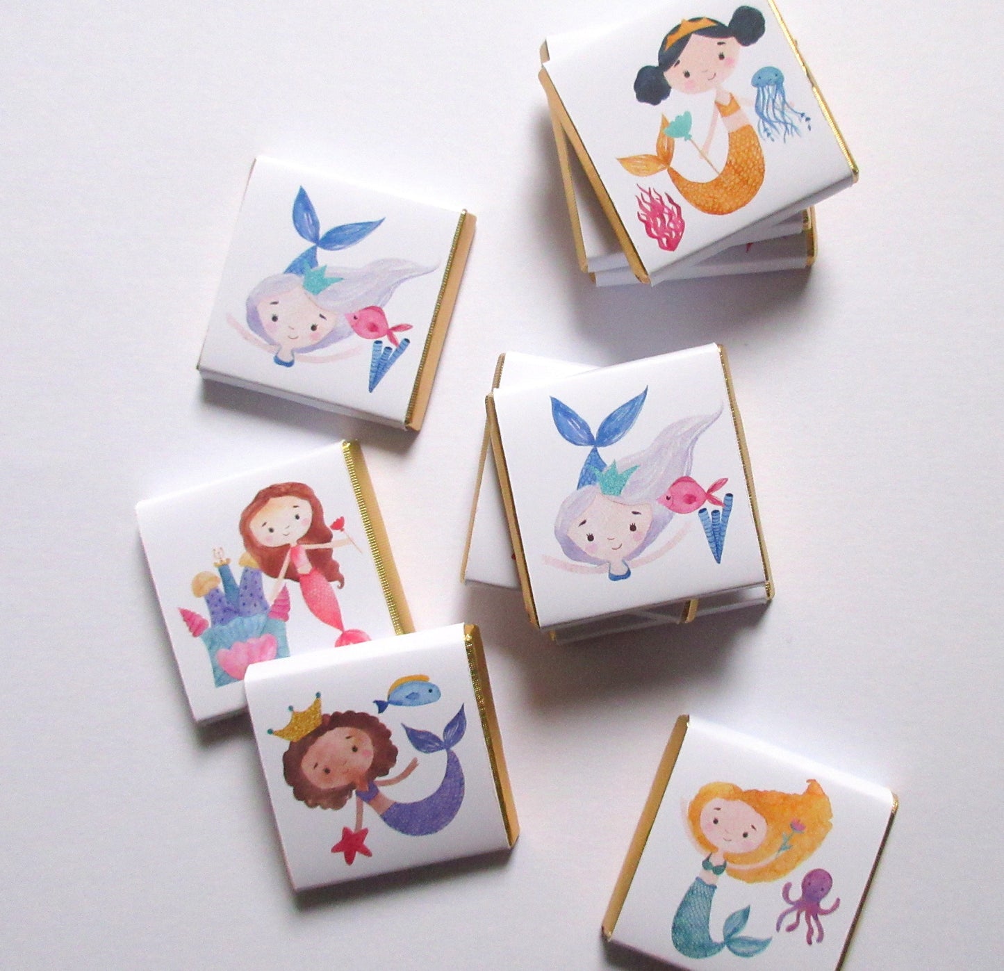 Personalised Mermaid Party Favours - Under the Sea Birthday Chocolate Treats - Ocean Theme Party Bag Fillers