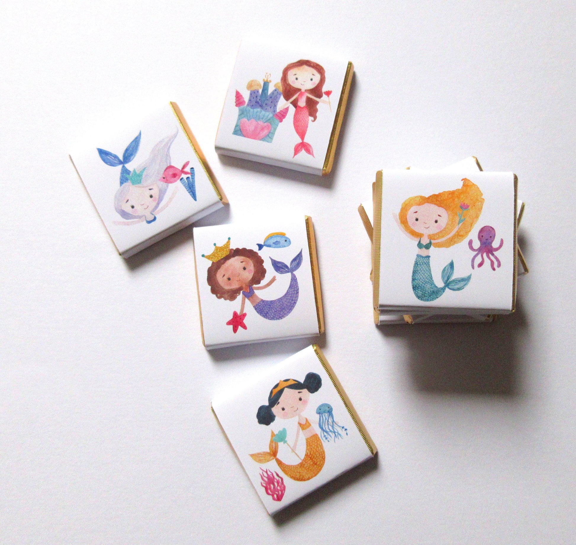 Personalised Mermaid Party Favours - Under the Sea Birthday Chocolate Treats - Ocean Theme Party Bag Fillers