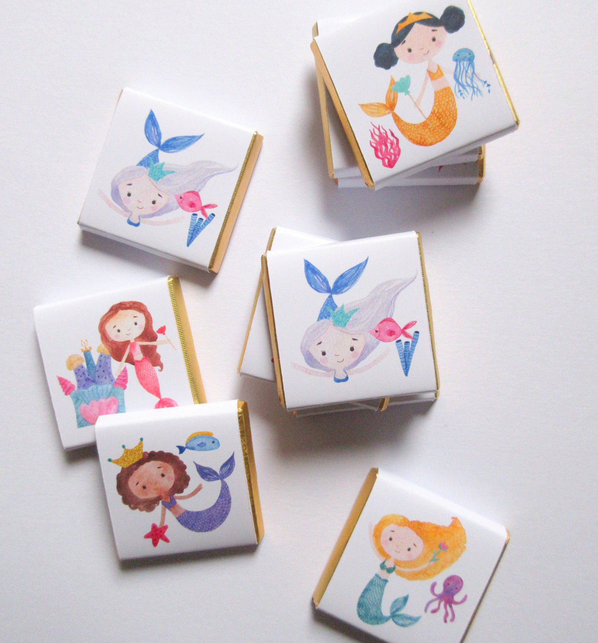 Personalised Mermaid Party Favours - Under the Sea Birthday Chocolate Treats - Ocean Theme Party Bag Fillers