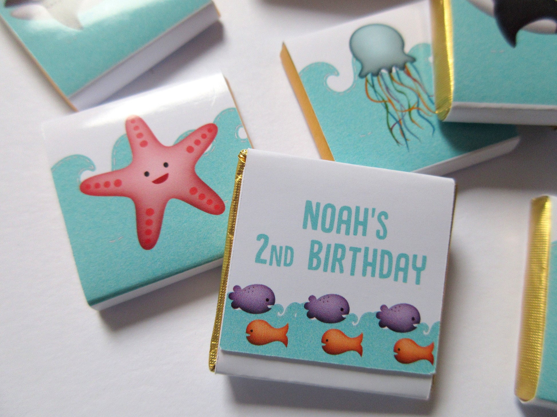 Personalised Under the Sea Party Favours, Ocean chocolates party bag fillers