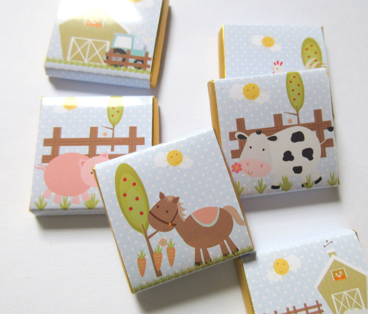 Personalised Farm Chocolate Treats – Barnyard Animal Party Favours, Guest Gifts